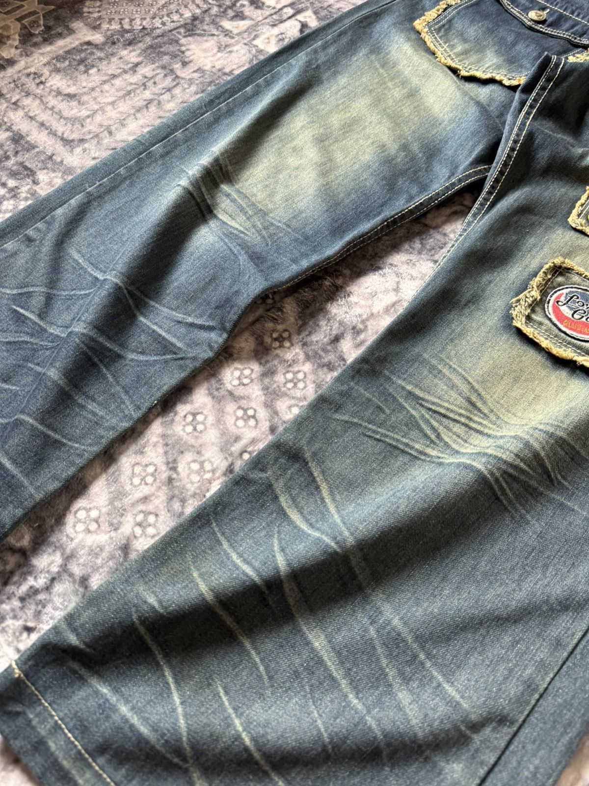 Japanese Brand Vomanie Japan Patch Work Frayed Details Baggy Fit Jeans Size US 32 / EU 48 - 4 Thumbnail