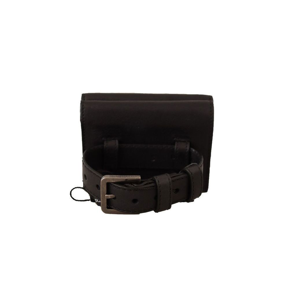 Dolce & Gabbana Dolce & Gabbana Black Leather Trifold Purse Belt Multi Kit W Size ONE SIZE - 3 Thumbnail