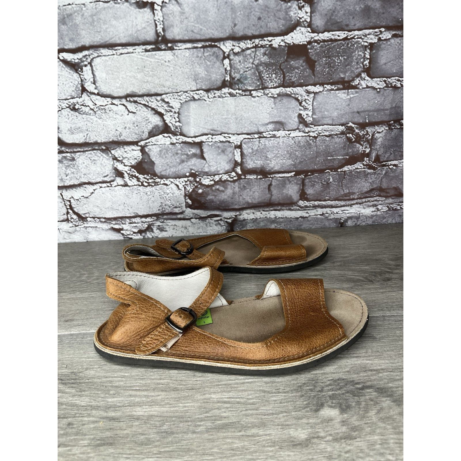 Soulstar Softstar Barefoot Minimalist Brown Leather Ankle Strap Vibra Size US 5 / IT 35 - 15 Thumbnail