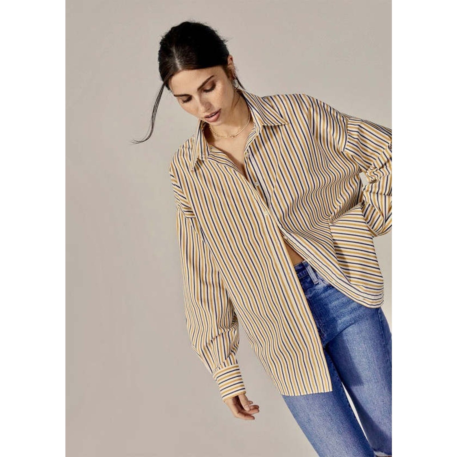 Other Favorite Daughter Ex Boyfriend Oversized Shirt Pinstripe L Size L / US 10 / IT 46 - 3 Thumbnail