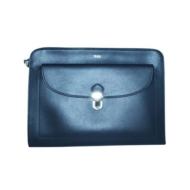 image of Tods Tod's Navy Blue Leather Messenger Bag, Women's