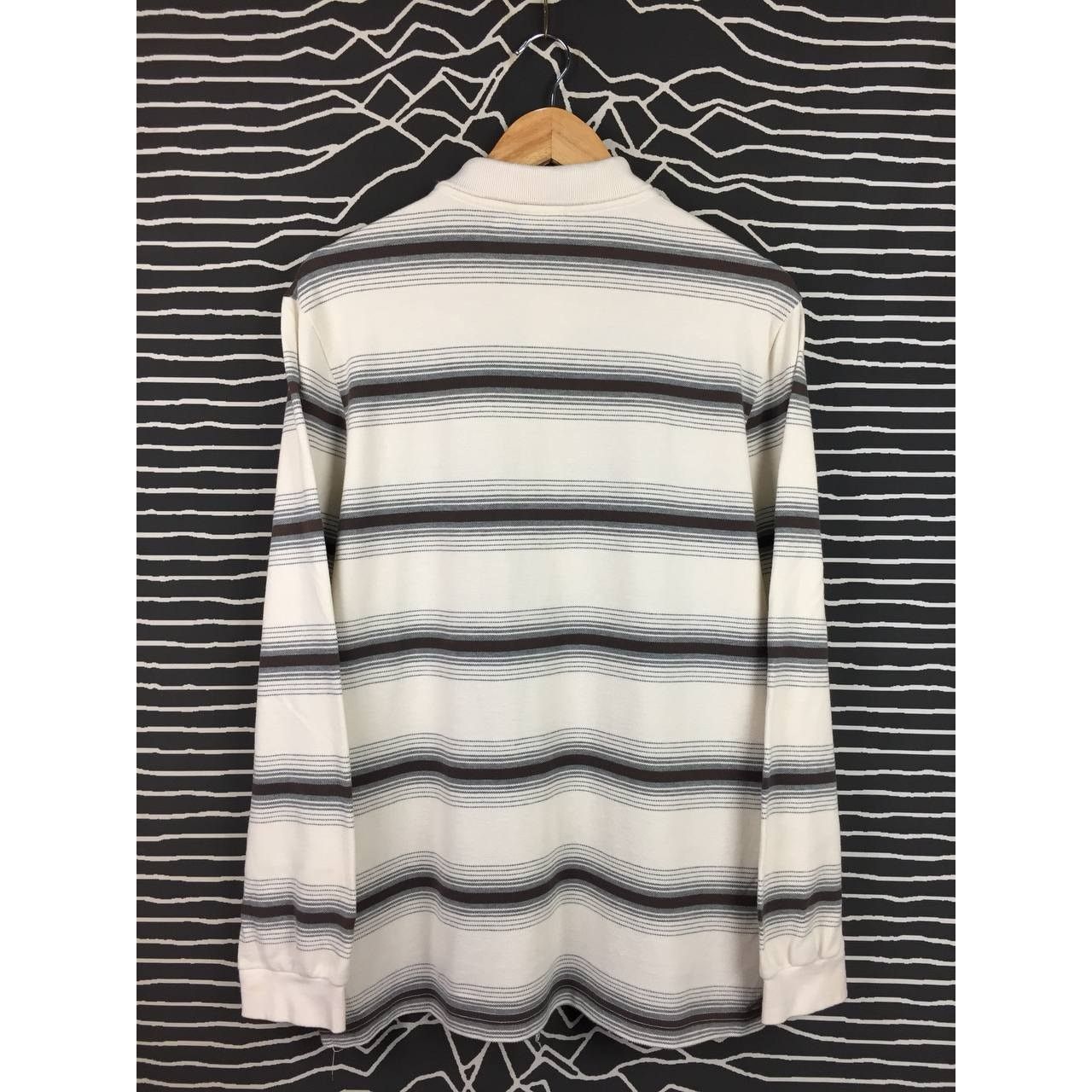 Lacoste × Vintage Vtg Lacoste Small Logo Striped Longsleeve Polo Tee Size US L / EU 52-54 / 3 - 10 Thumbnail
