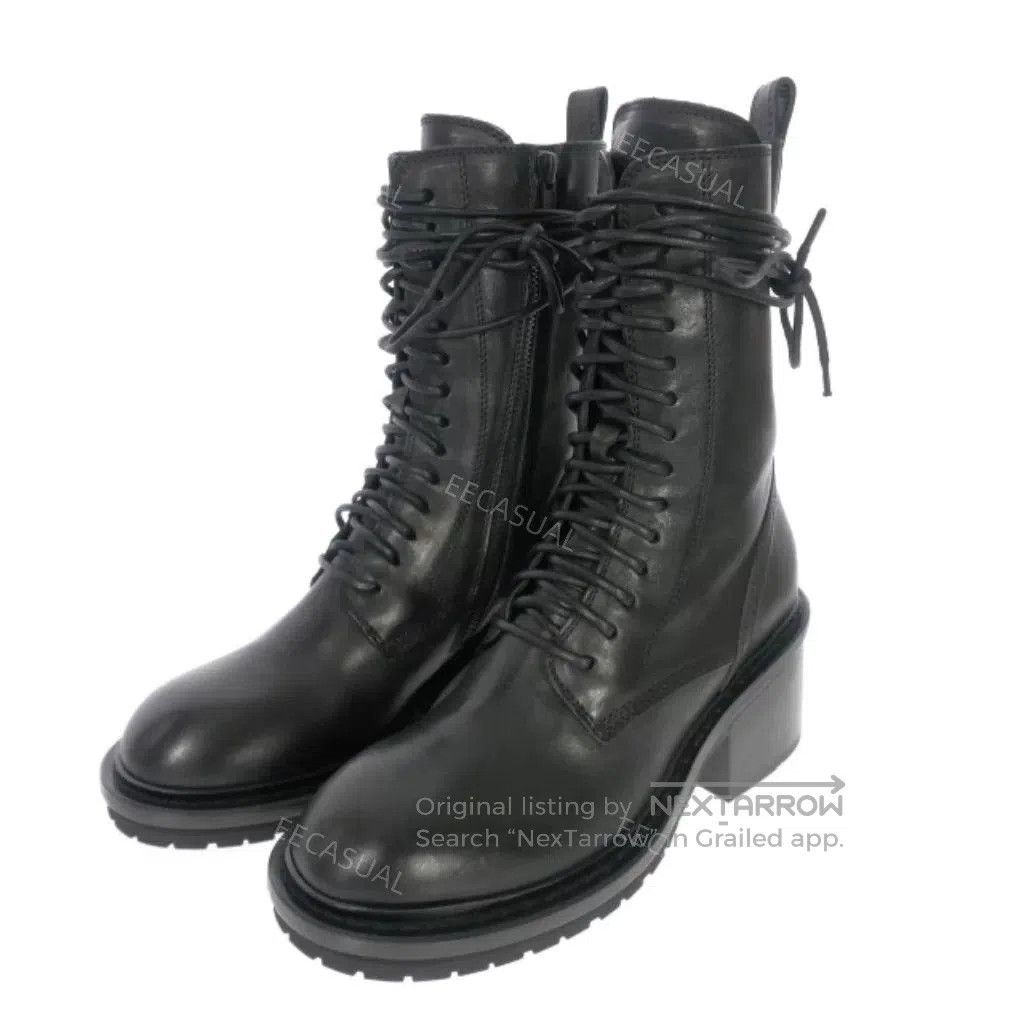 Ann Demeulemeester Elegant Black Leather High Heeled Boots. Size US 4 / IT 34 - 1 Thumbnail