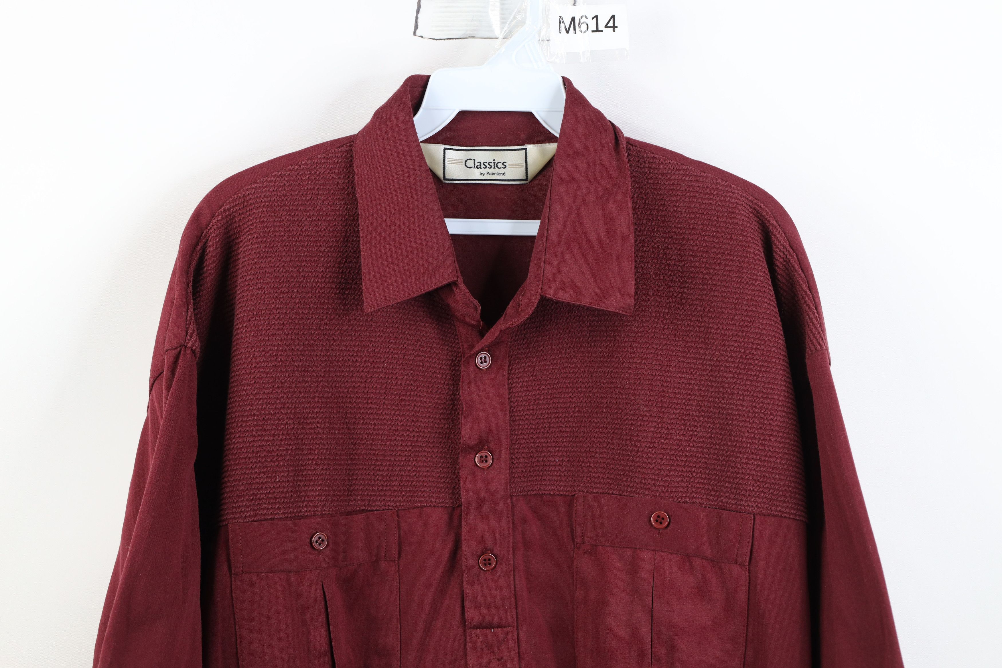 Vintage Vintage 90s Streetwear Knit Pullover Polo Shirt Burgundy Mob Size US XL / EU 56 / 4 - 2 Thumbnail