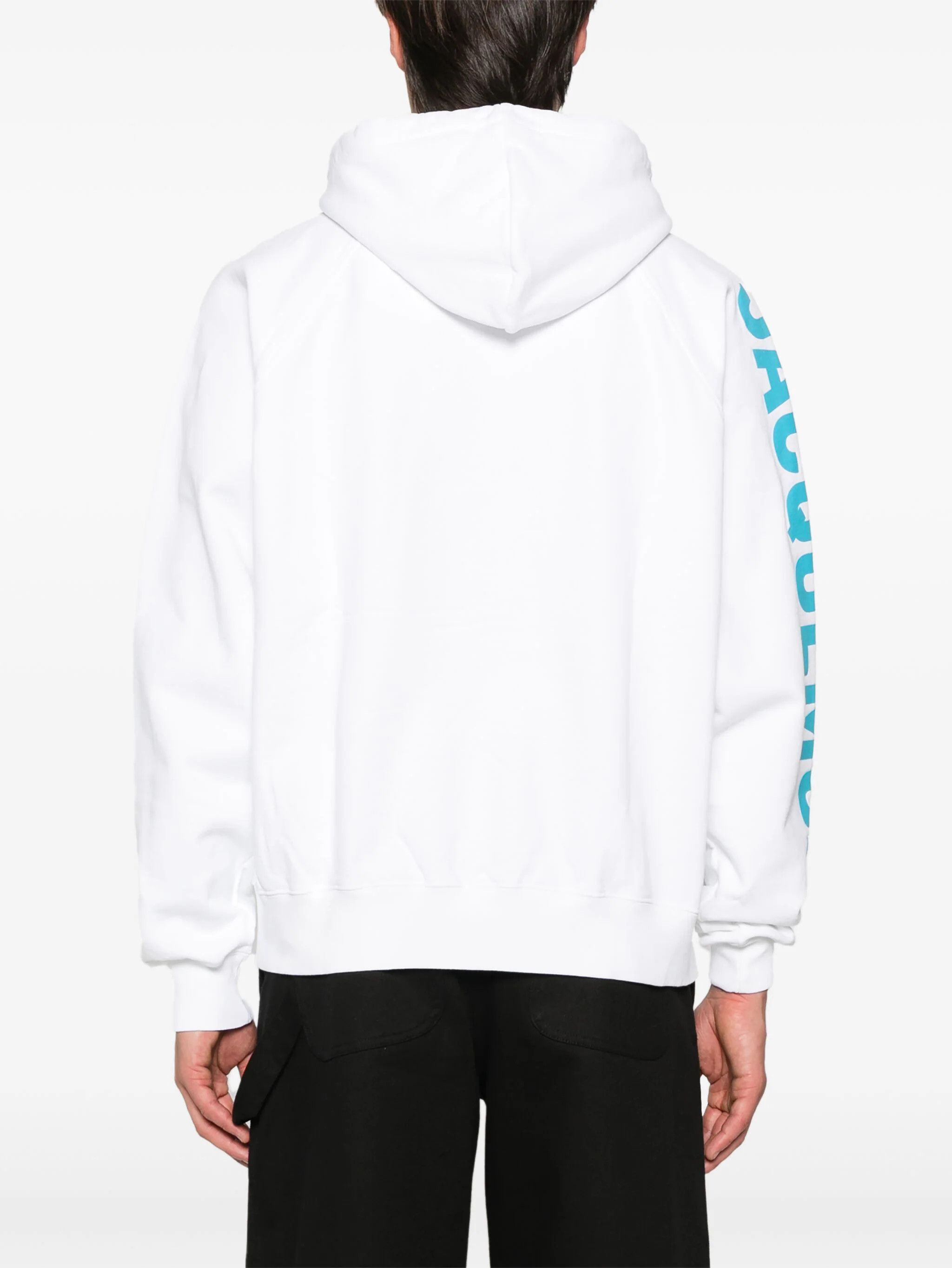 Jacquemus o1s22i1n1024 Typo Hoodie Sweatshirt in White Size US L / EU 52-54 / 3 - 4 Thumbnail