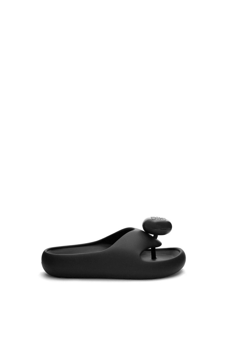 Loewe o1in1g0426 Pebble Thong Slides in Black Size US 7 / IT 37 - 1 Thumbnail