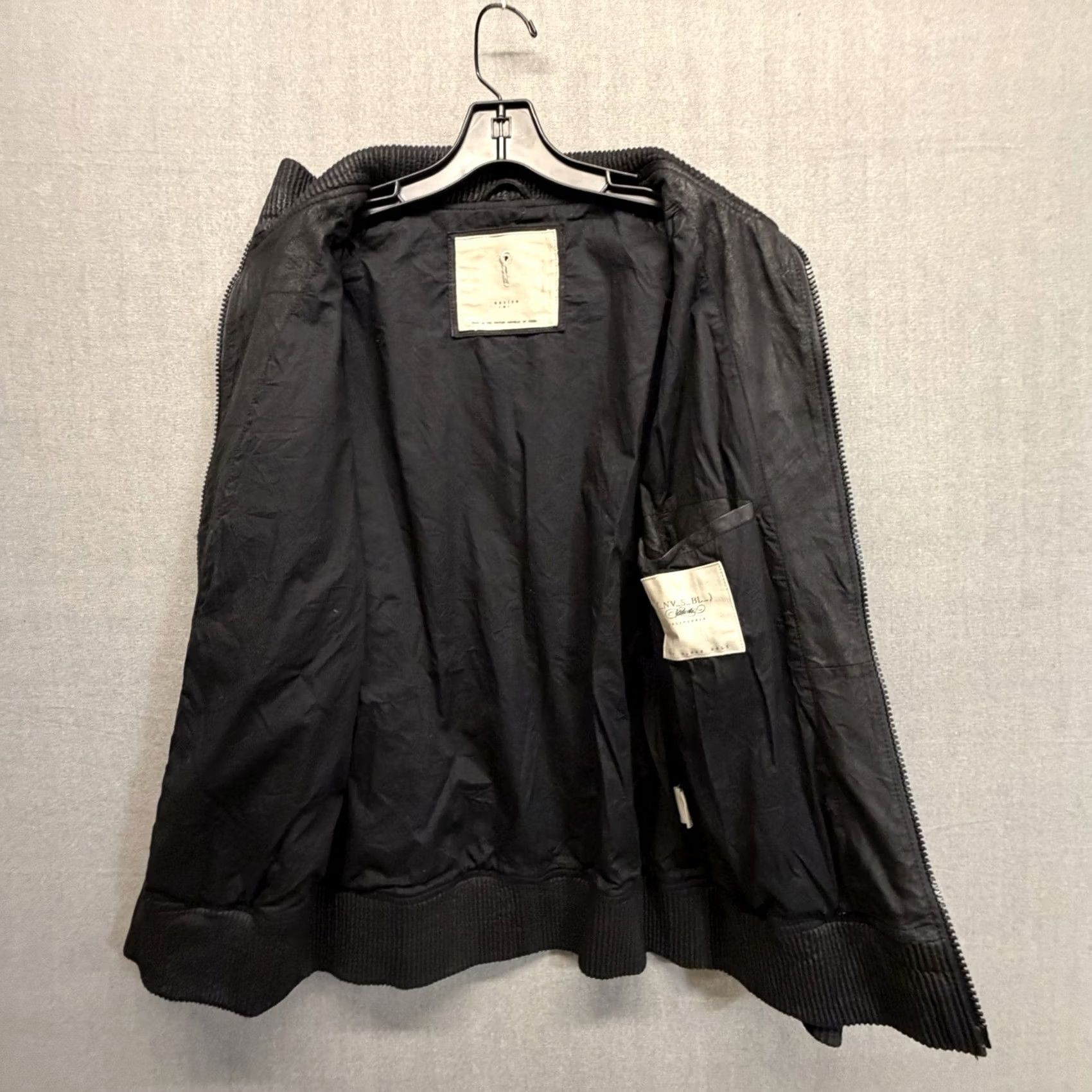 Vintage Invisible Tailoring Leather Bomber Jacket Men Medium Black Zip Size US M / EU 48-50 / 2 - 5 Thumbnail