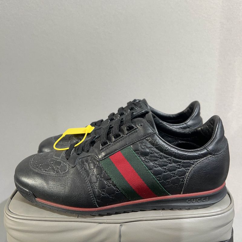 Gucci Black Leather Athletic Sneakers 0079