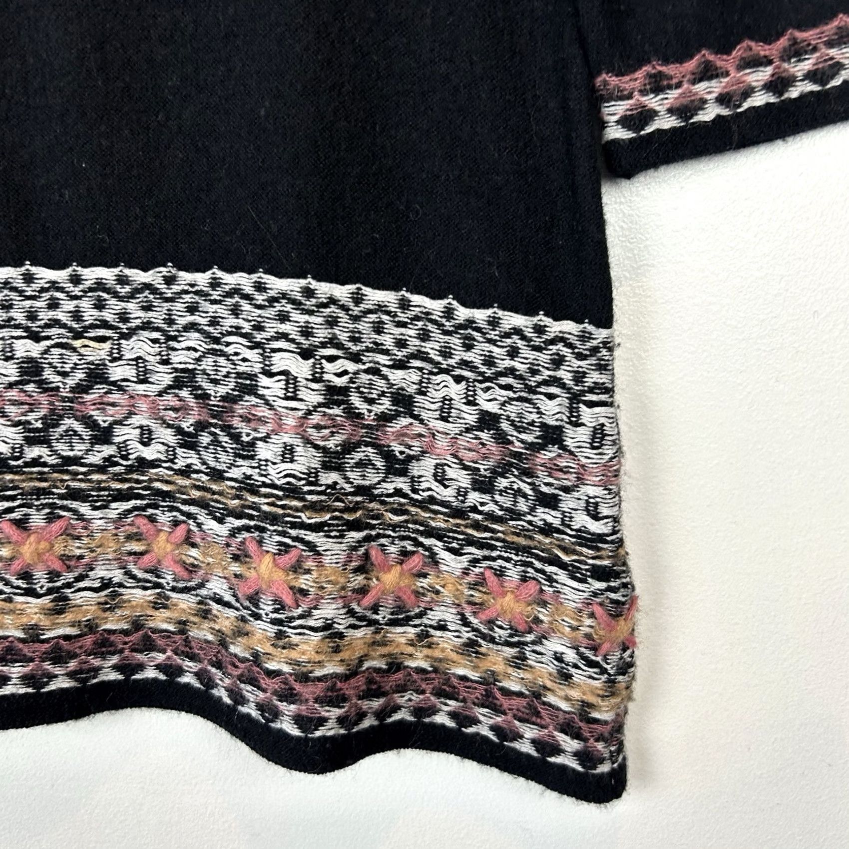 Vintage Sleeping On Snow Anthropologie Sweater XS Black Floral Embroidered Acrylic Wool Blend Women Size XS / US 0-2 / IT 36-38 - 5 Thumbnail