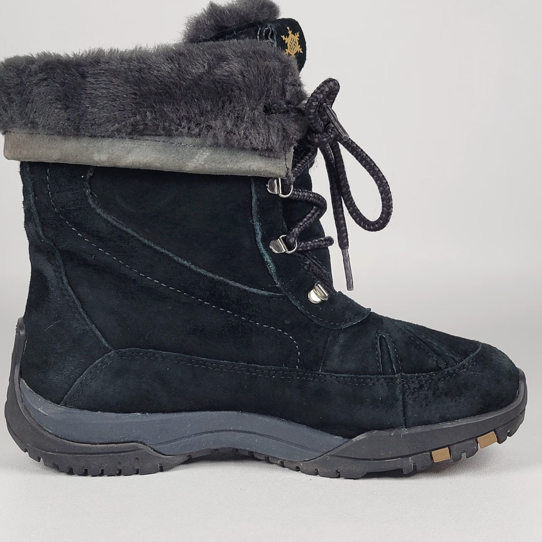 Vintage Columbia Lavela Waterproof Winter Boot Women's 6 US Black Suede Lace Up Mid-Calf Waterproof Rubber Outsole Snow Boot Size US 4 / IT 34 - 5 Thumbnail