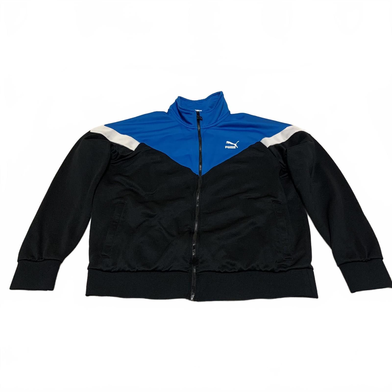 Puma Puma Men's Size L Black Royal Blue Blue Track Jacket Zip Up Size US 34 / EU 50 - 1 Thumbnail