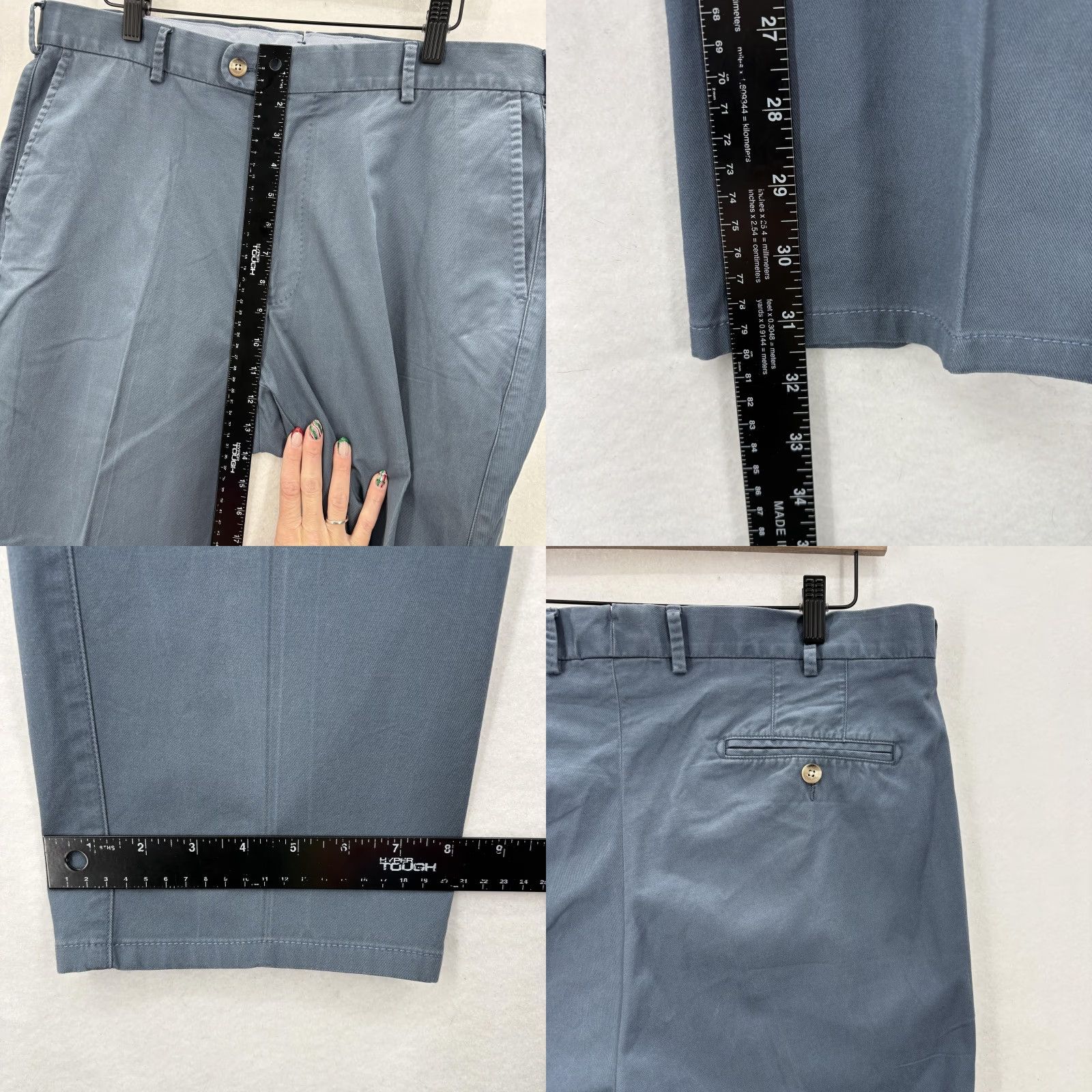 Peter Millar Peter Millar Pants Mens 36x32 Blue Flat Front Chino Slim Straight Leg Preppy Size US 36 / EU 52 - 8 Thumbnail