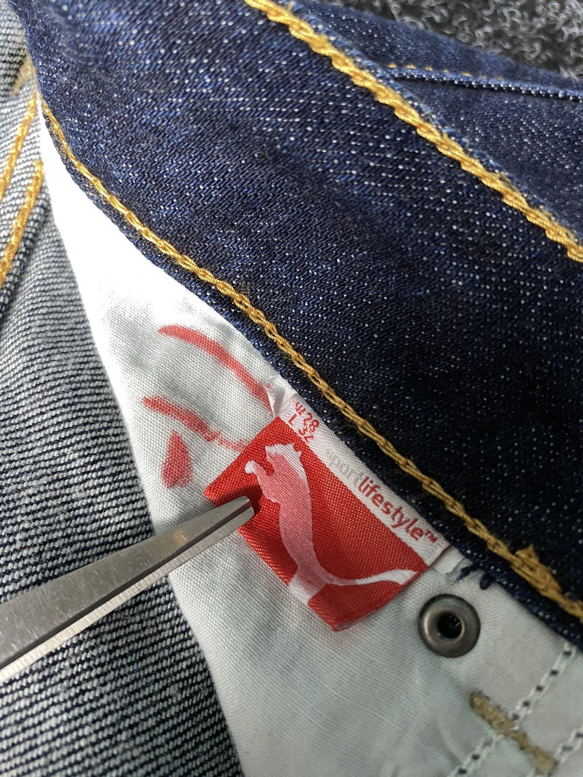 Puma × Vintage Y2K 00s Puma Vintage denim jeans Size 28" / US 6 / IT 42 - 8 Thumbnail