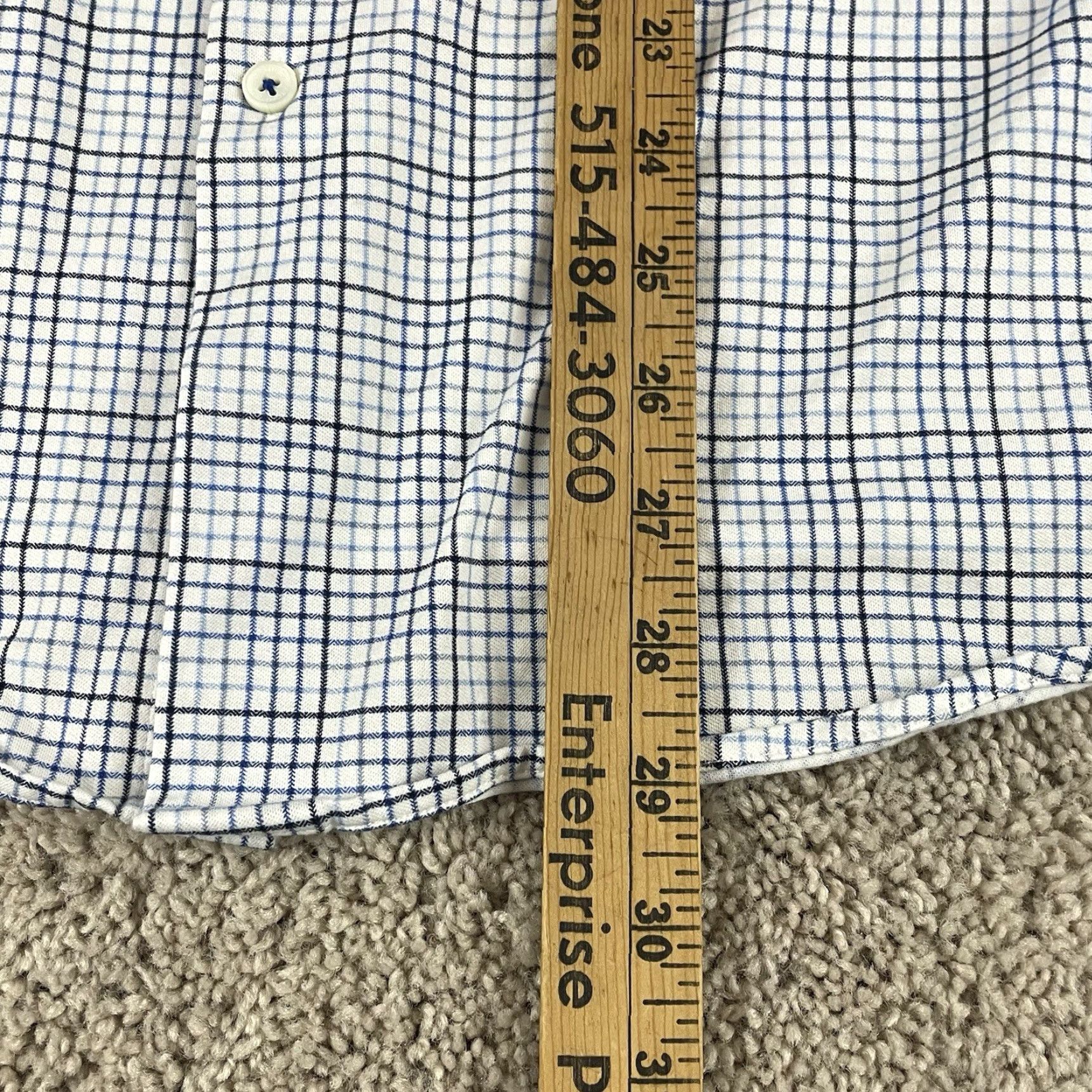 BUGATCHI VINTAGE Bugatchi Shirt Men XL 8 Way Stretch Blue Check Business Casual Button Up F235 Size US XL / EU 56 / 4 - 6 Thumbnail