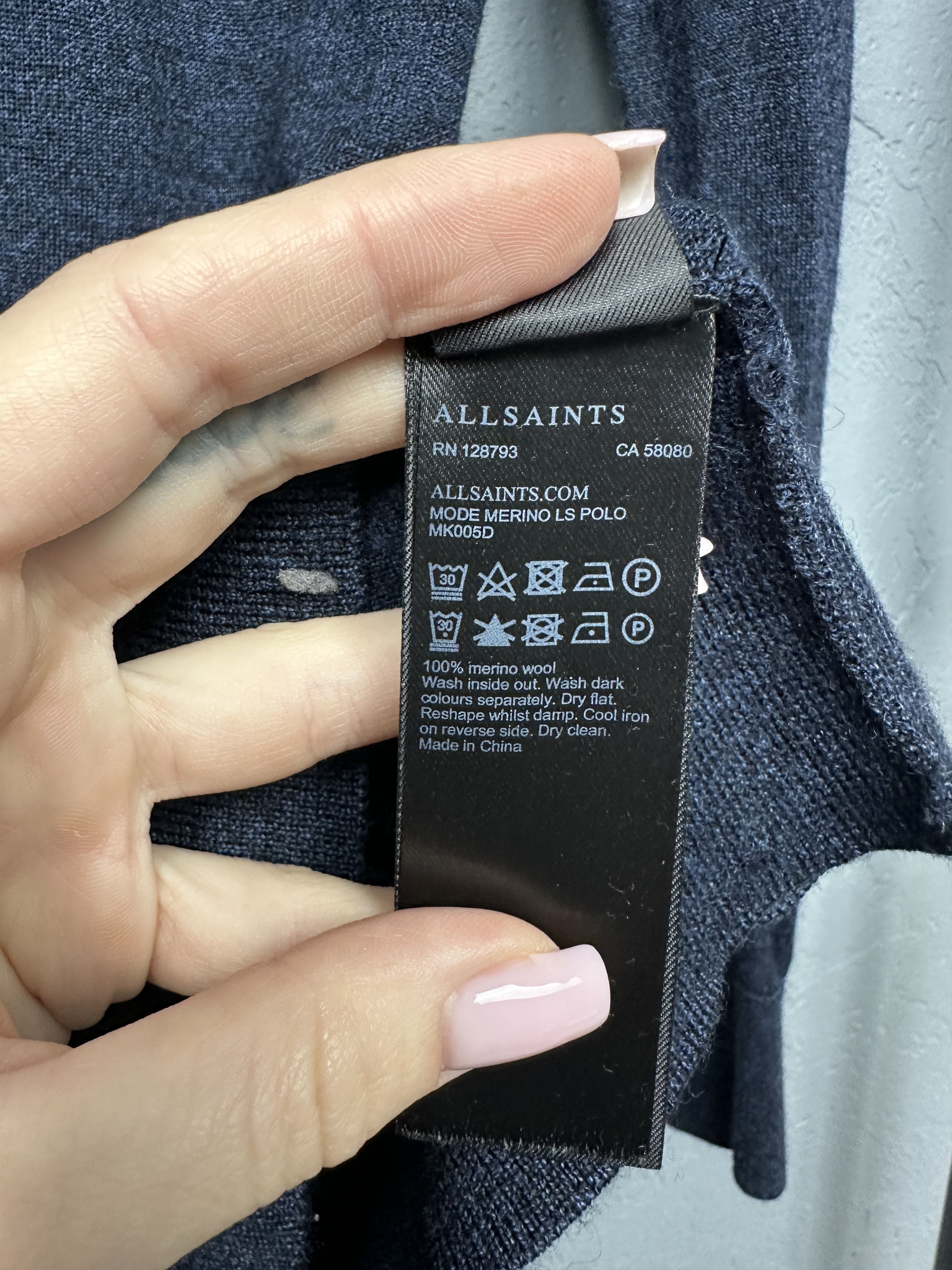 Allsaints AllSaints Mens Mode Merino Wool Knit Collared Sweater Size US M / EU 48-50 / 2 - 5 Thumbnail