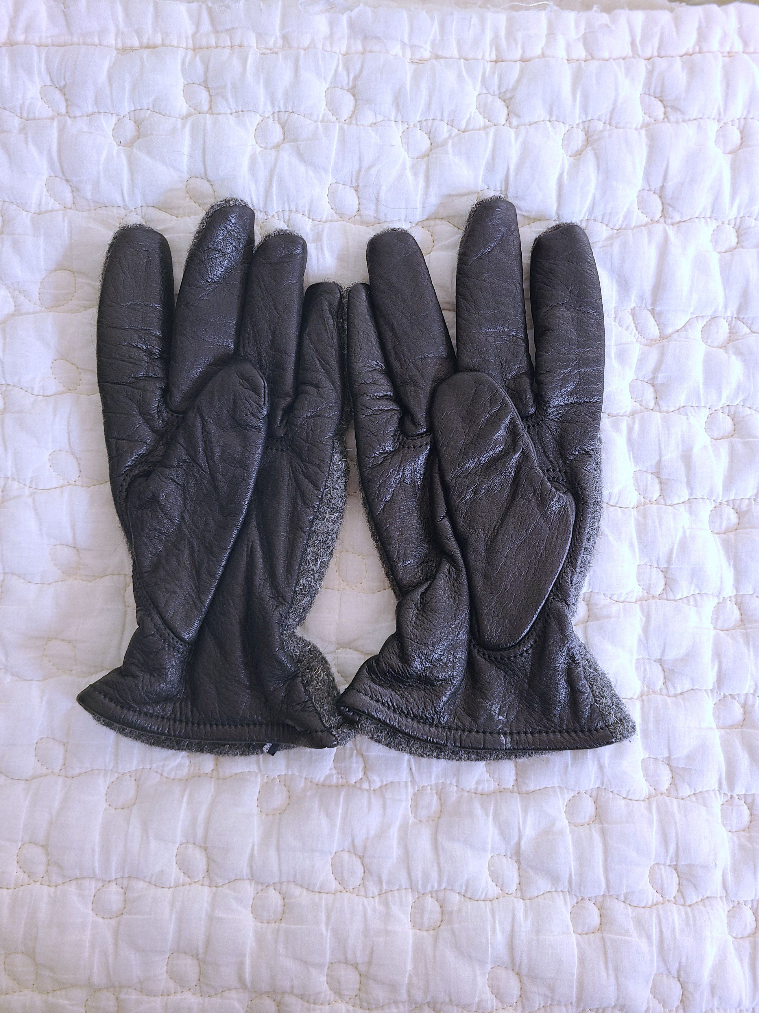 Comme des Garcons × Comme des Garcons Homme Wool/Leather Gloves Size ONE SIZE - 4 Thumbnail