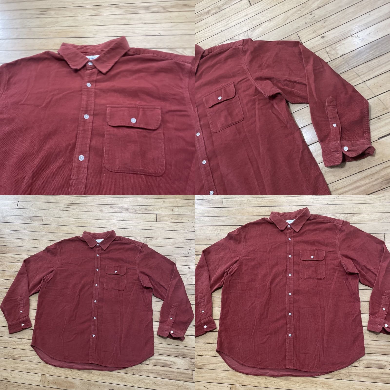 Old Navy VINTAGE Old Navy Corduroy Long Sleeve Shirt Men 2XL Burnt Orange Brown Sienna Thin Wale Size US XXL / EU 58 / 5 - 10 Thumbnail