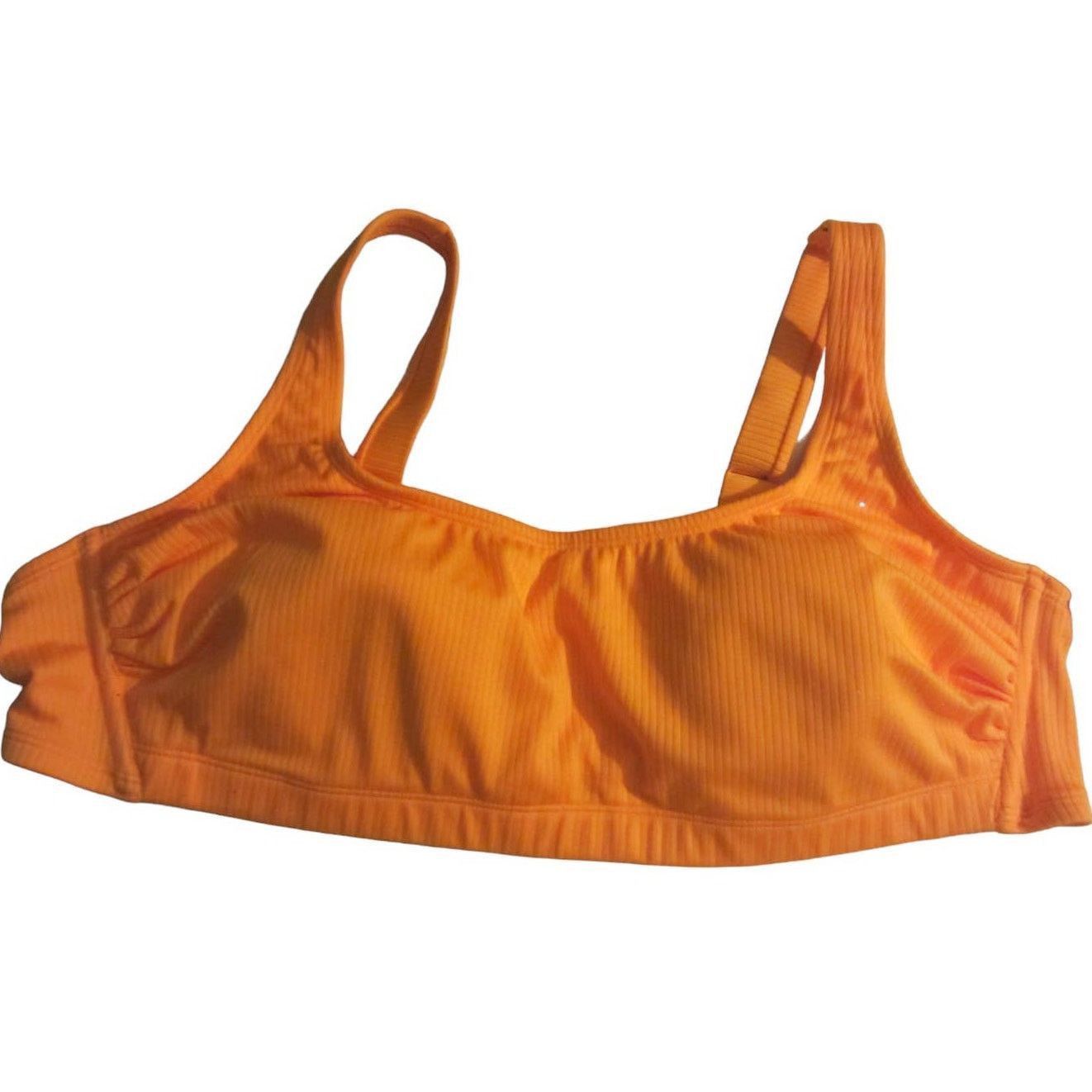 Other Wild Fable Orange Ribbed Bikini Top Strappy Back Swim 2X Size ONE SIZE - 2 Thumbnail