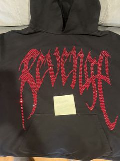 REVENGE Diamond Black Hoodie Rhinestone Hoodie