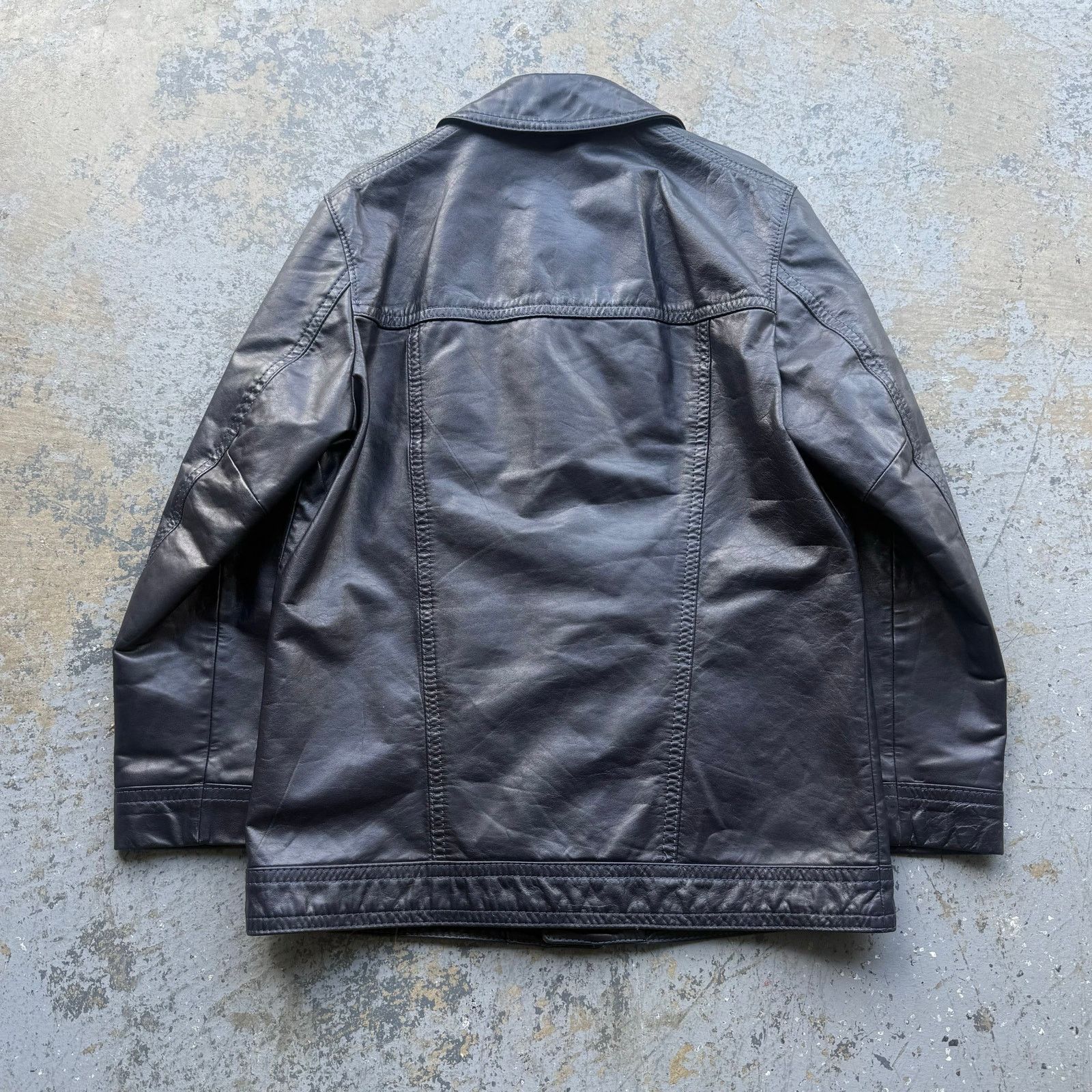 Vintage Vintage 70’s Stratojac Navy Blue Leather Jacket Sz 42 Size US L / EU 52-54 / 3 - 4 Thumbnail