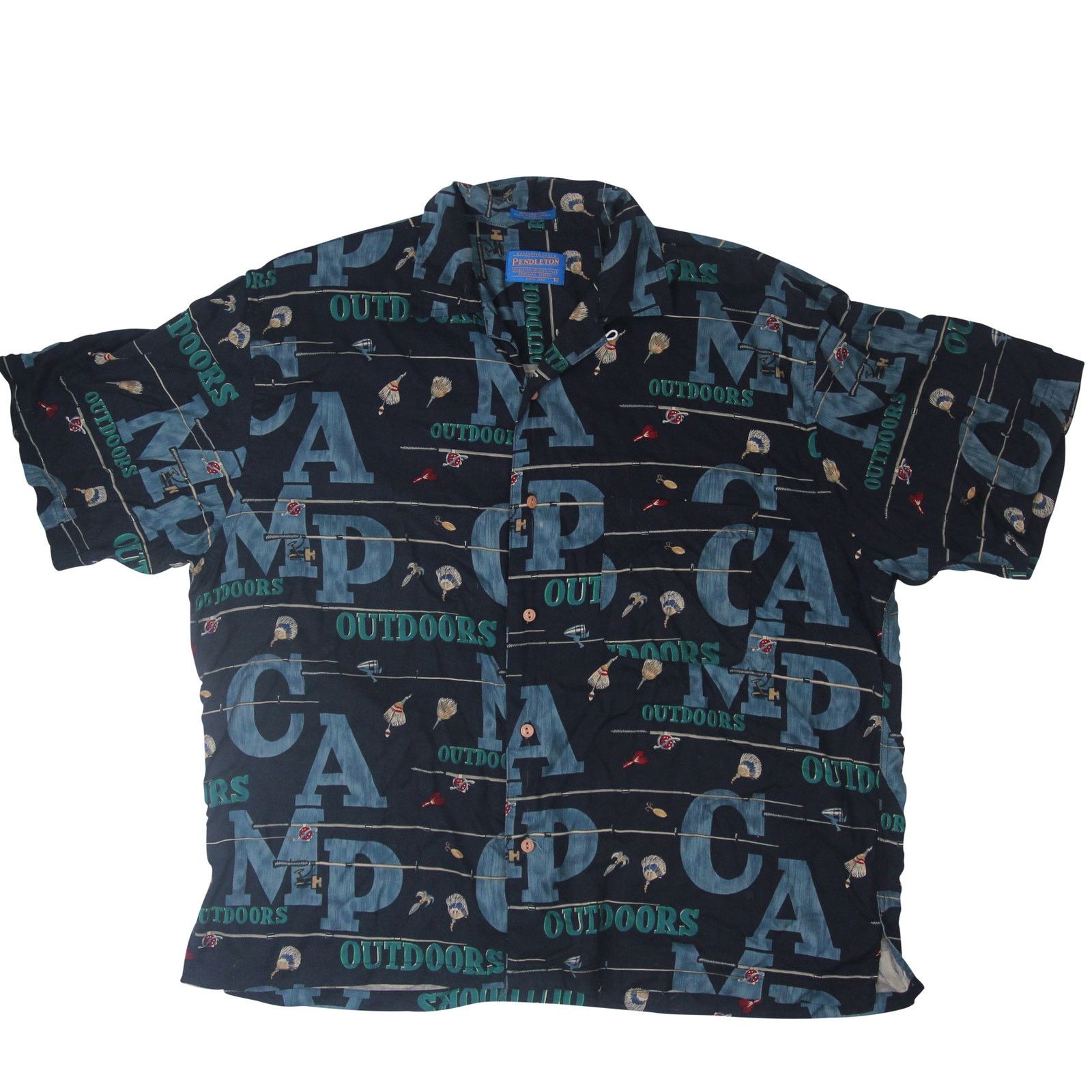 Pendleton Pendleton %100 Rayon Allover Print Camp Fishing Shirt Size US L / EU 52-54 / 3 - 1 Thumbnail