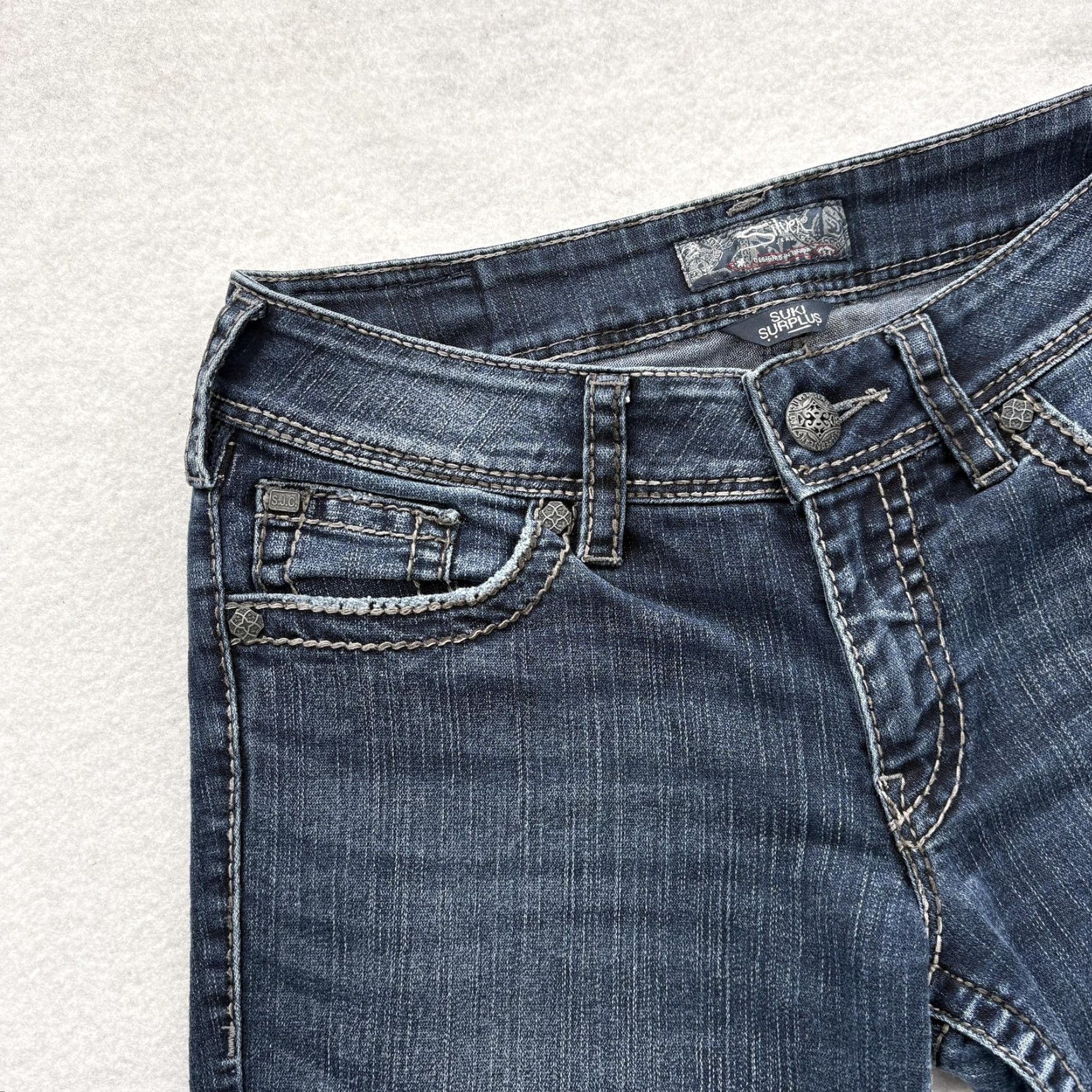 Silver Jeans Co. Silver Jeans Suki Surplus Bootcut Jeans Womens 29x30 Blue Low Rise Denim Grunge Size 29" - 3 Thumbnail
