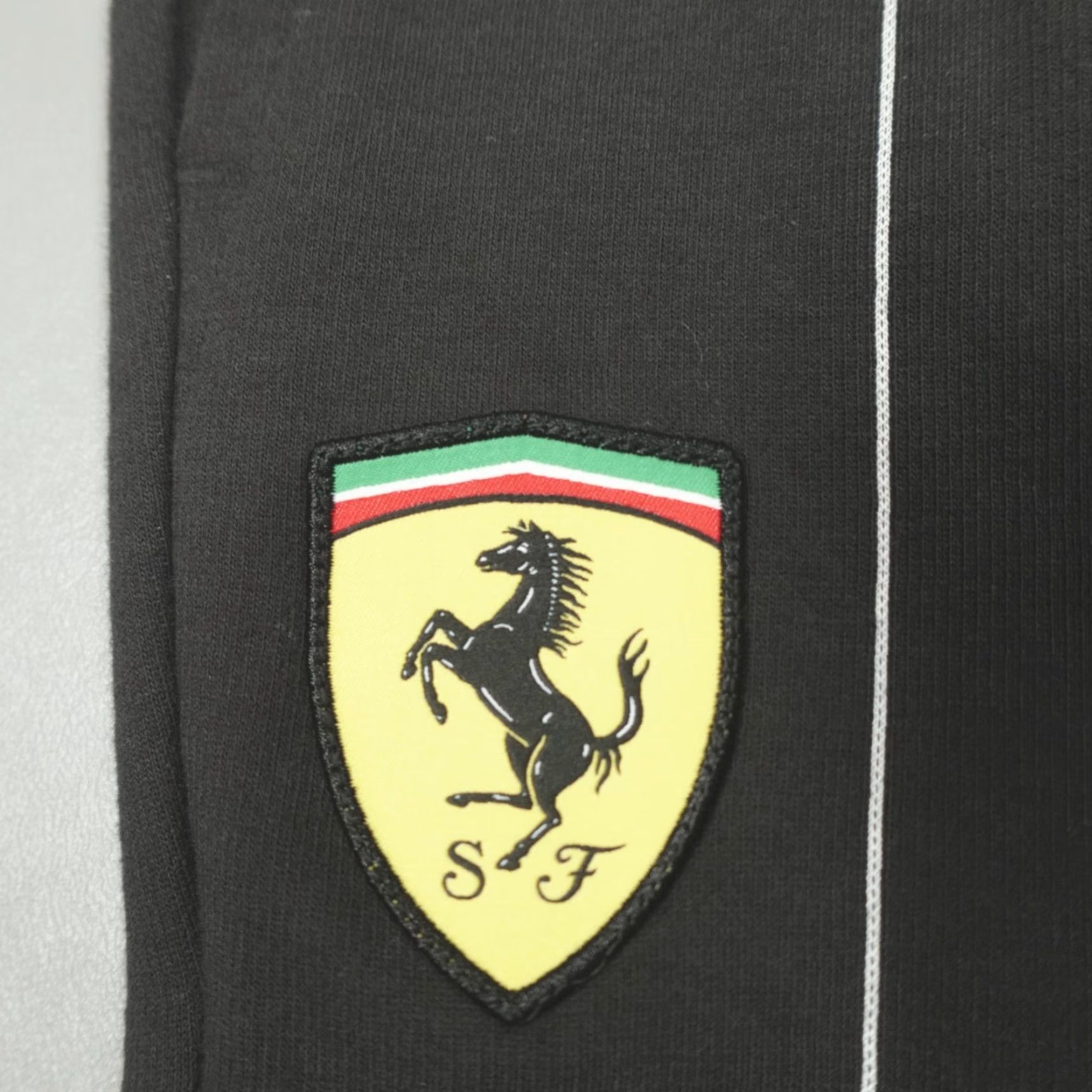 Puma Puma Ferrari Race Premium Pants Striped Black Men's L 630210-01 Pants Logo Car Casual Mens Regular Inseam 29 in Cotton Polyester Size US 33 - 4 Thumbnail