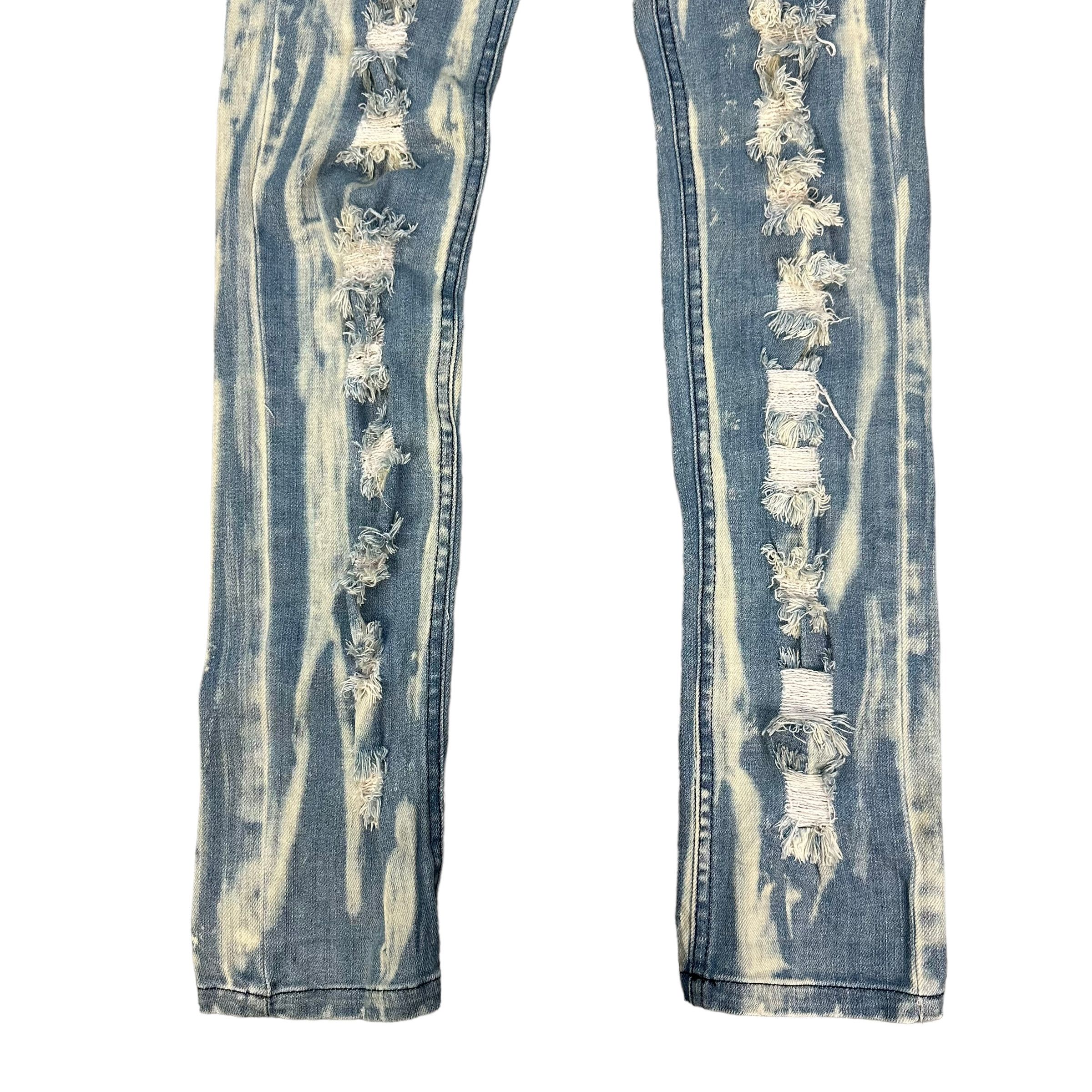 Japanese Brand DIALLE LAISEN DISTRESSED FASHION LIGHT WASH JEANS #8847-031 Size 33" - 5 Thumbnail