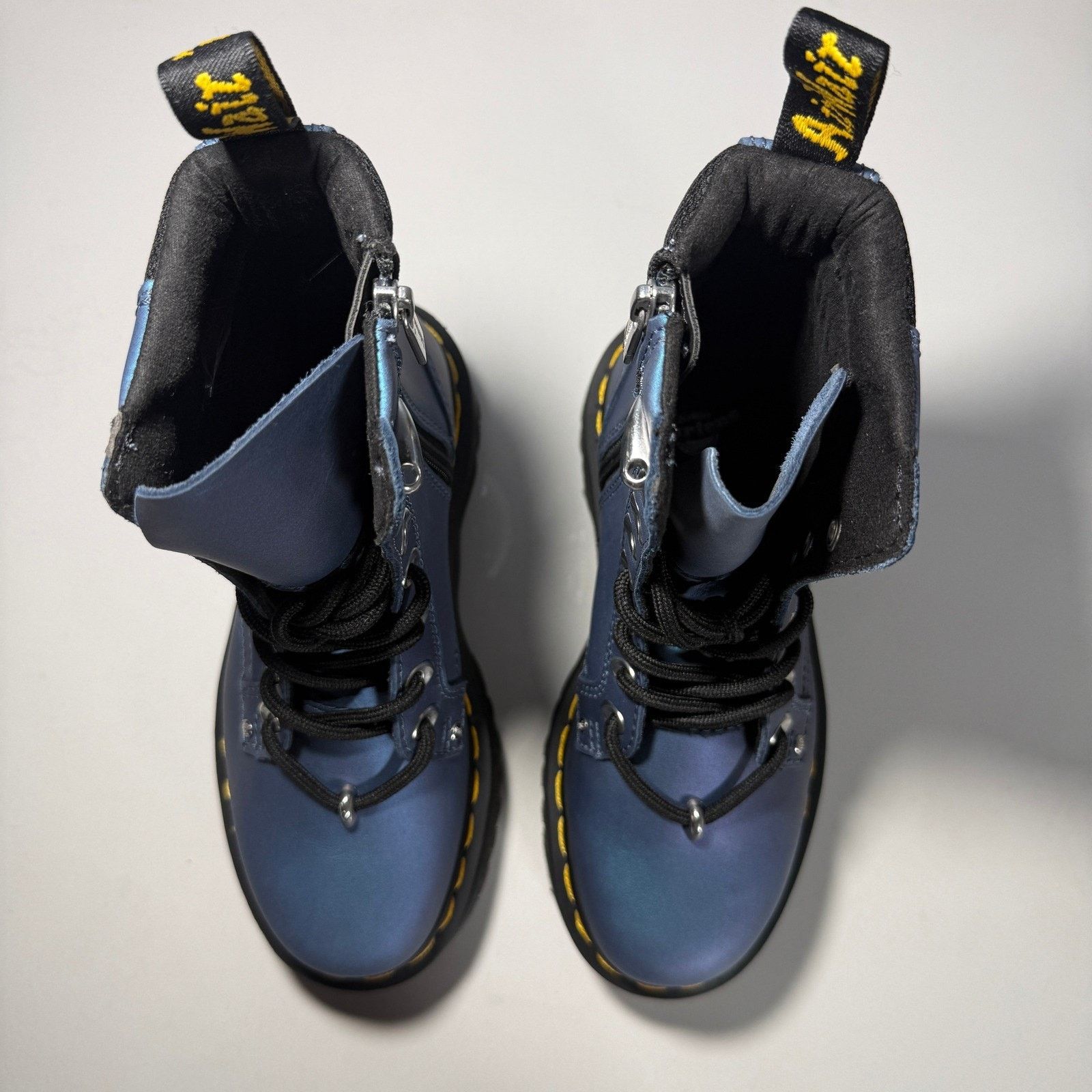 Dr. Martens Dr. Martens Jadon HDW II Iridescent Blue Platform Boots Size US 5 / IT 35 - 13 Thumbnail