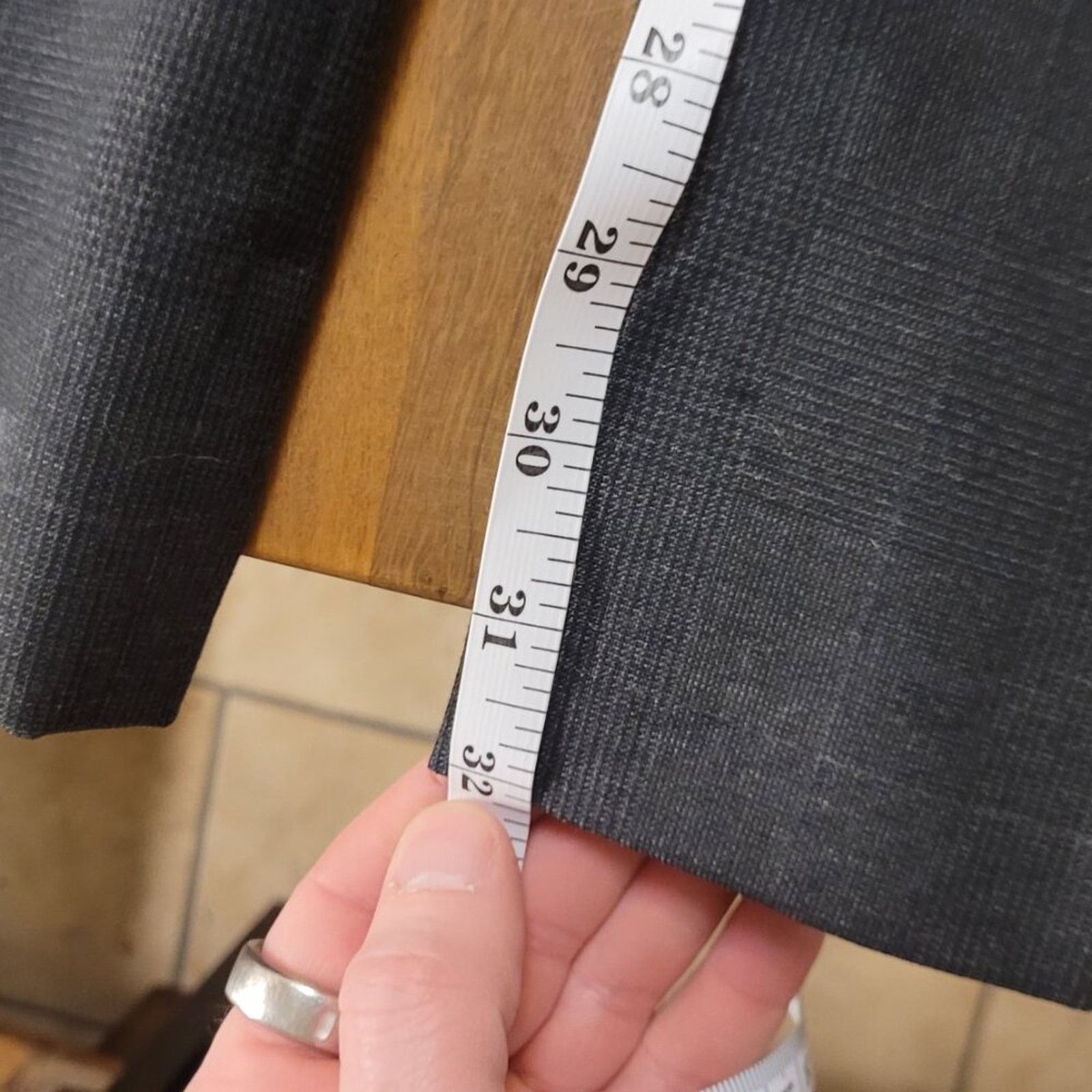 Sanca Vintage Sansabelt Jaymar-Ruby Gray Plaid Suit 38R 38W Size 38R - 13 Thumbnail