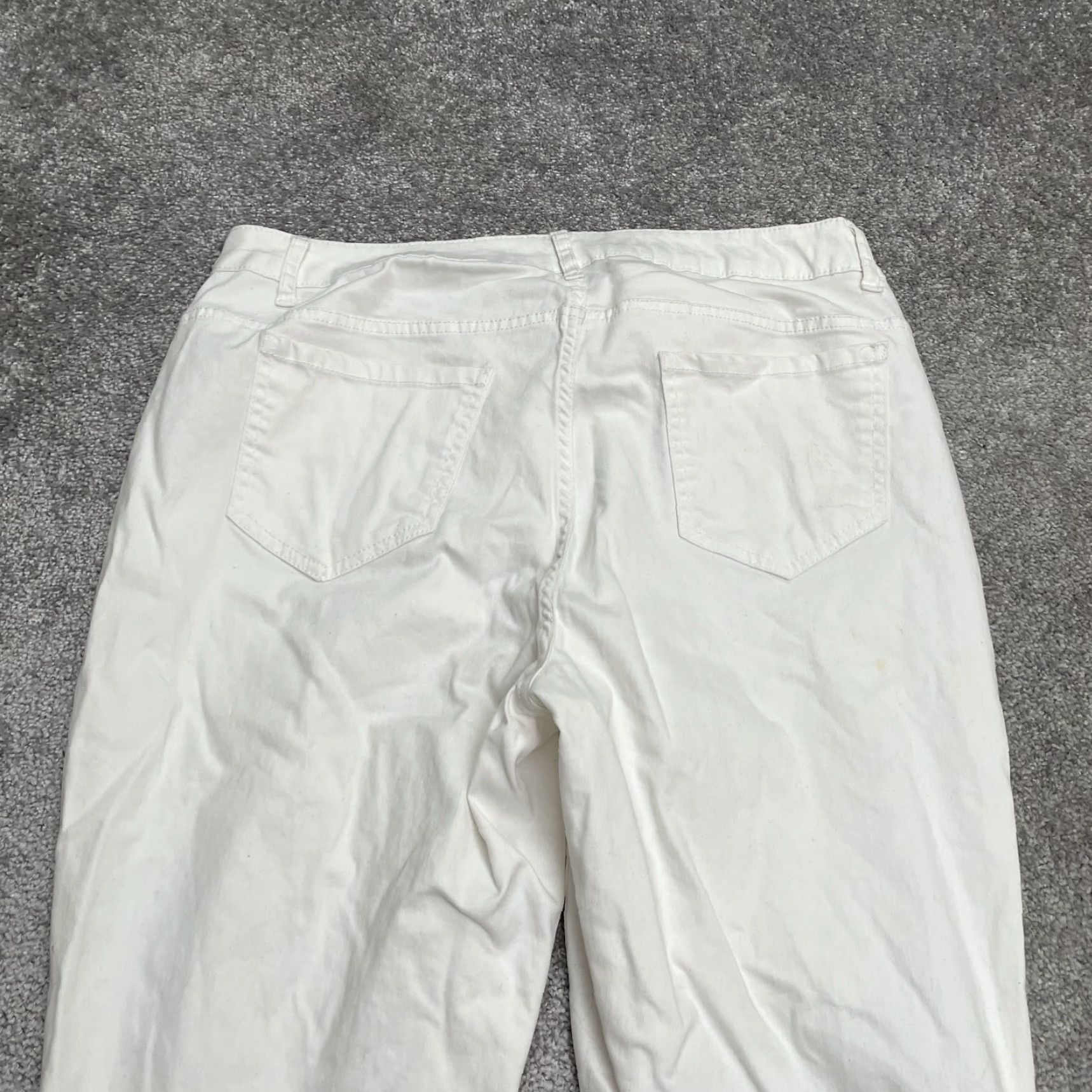 Vintage Ashley Stewart Jeans Womens 14 White High Rise Straight Lightweight 34x31 Size 36" / US 14 / IT 50 - 4 Thumbnail
