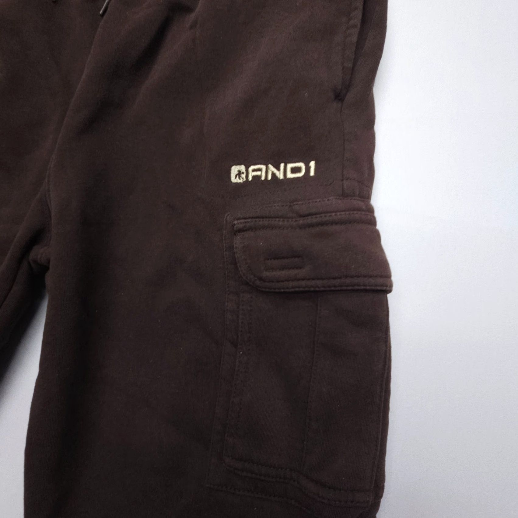 Vintage VINTAGE AND1 Cargo Sweatpants Mens XL Brown - Relaxed Fit, Drawstring, Pockets, Fleece Cotton Blend, 28in Inseam, Hip Hop Sportswear Size US 36 / EU 52 - 2 Thumbnail