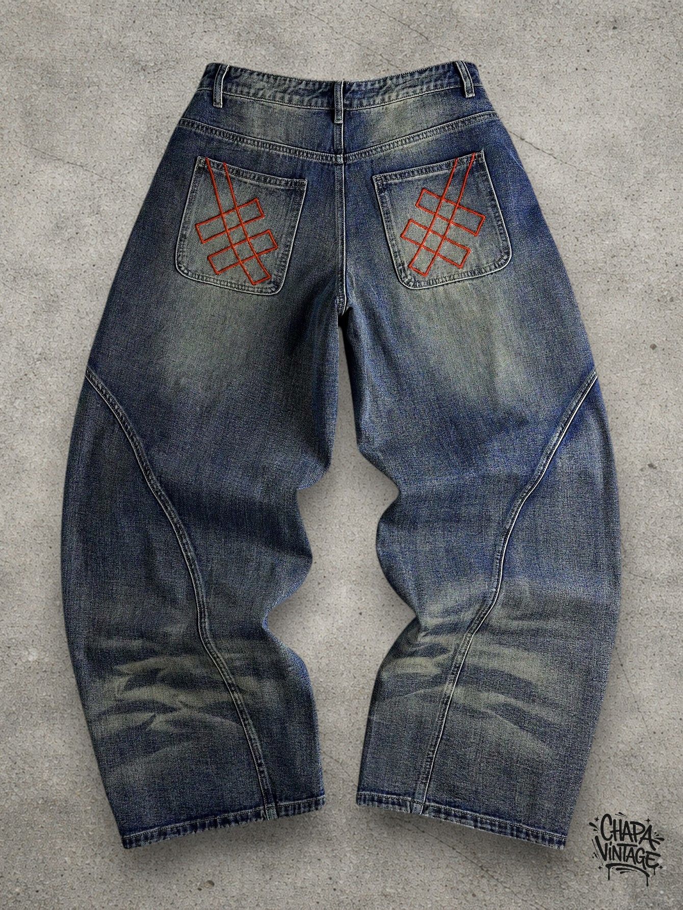 Japanese Brand Washed baggy jeans Size US 32 / EU 48 - 2 Thumbnail