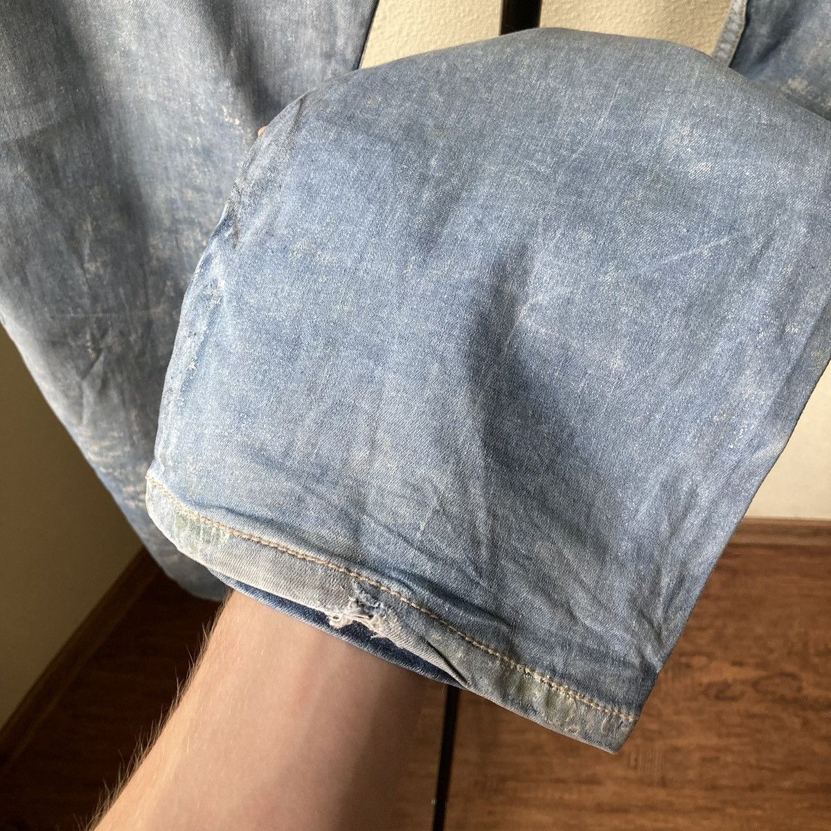 Vintage Japan Newspaper Tough Jeans Patchwork Size US 32 / EU 48 - 11 Thumbnail