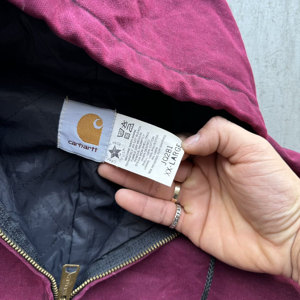 Carhartt × Vintage Vintage Carhartt Purple Faded Distressed Jacket Hooded Size US XXL / EU 58 / 5 - 6 Thumbnail