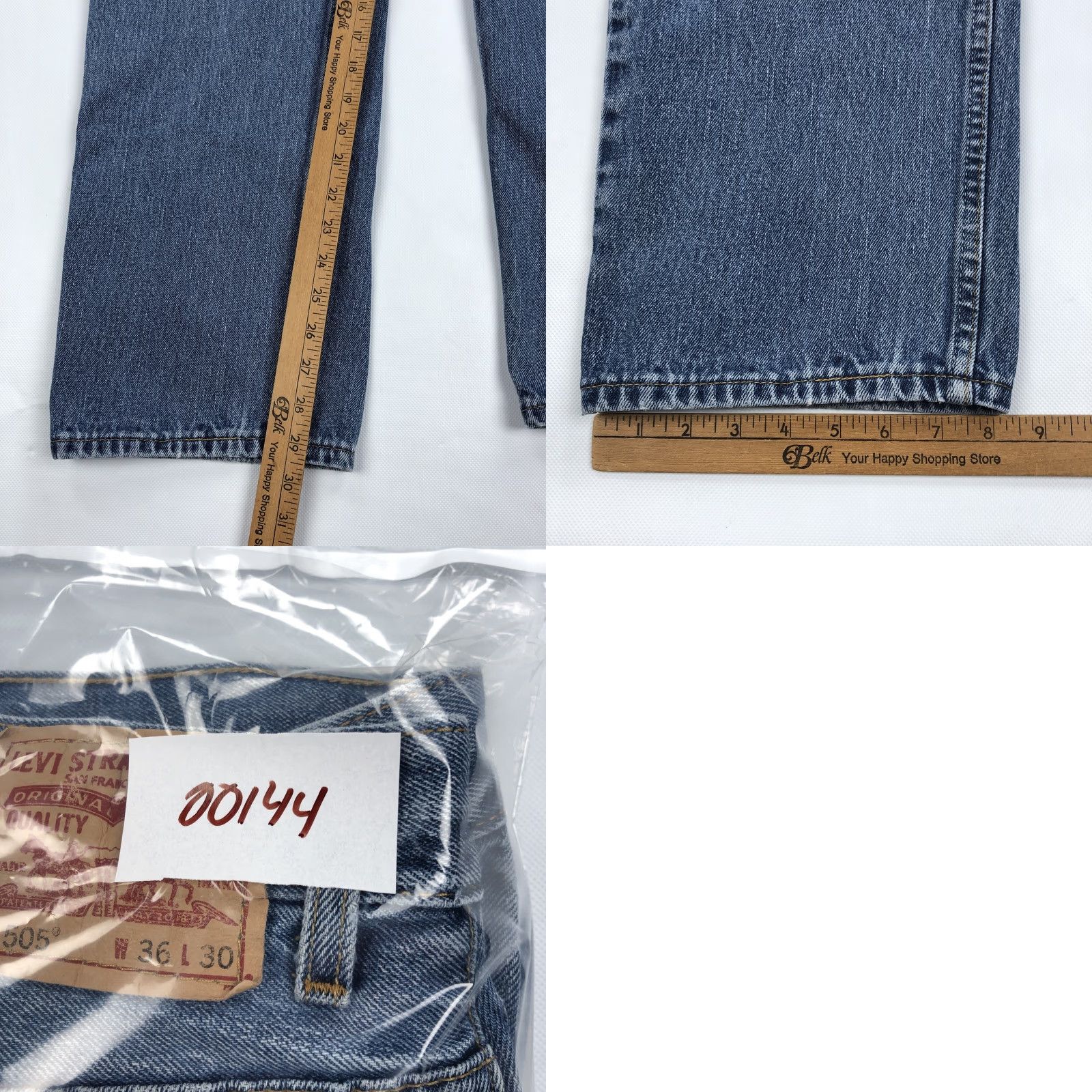 Levi's Levi's 505 Regular Fit Men's Jeans W36 L30 Blue Denim Straight Leg Zip Fly Jeans Size US 36 / EU 52 - 9 Thumbnail