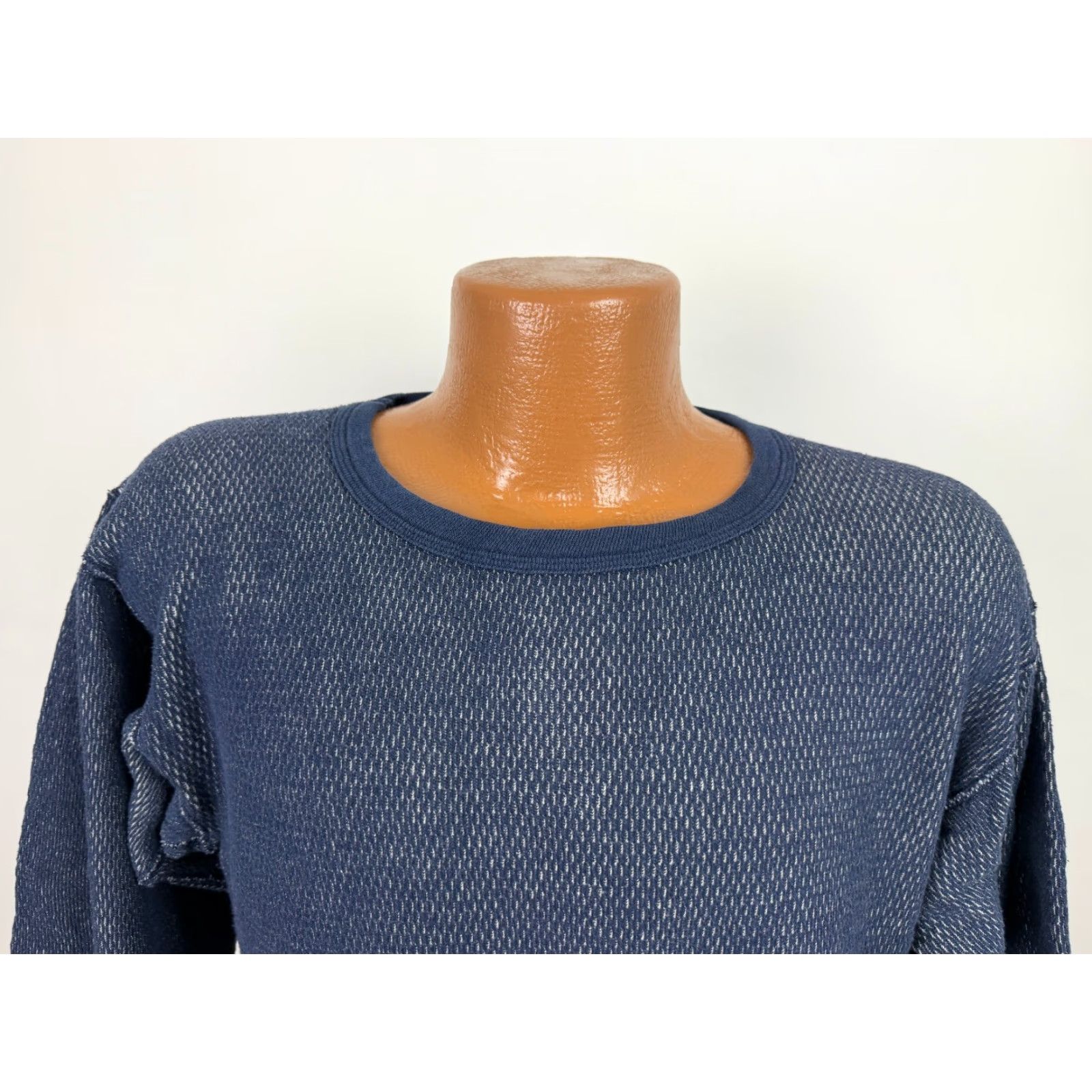 Vintage VINTAGE Morgan Mills Waffle-Knit Thermal Shirt Men XL Navy Outdoor Cold Weather Grunge Hipster Midweight Stretch T-Shirt Size US XL / EU 56 / 4 - 4 Thumbnail