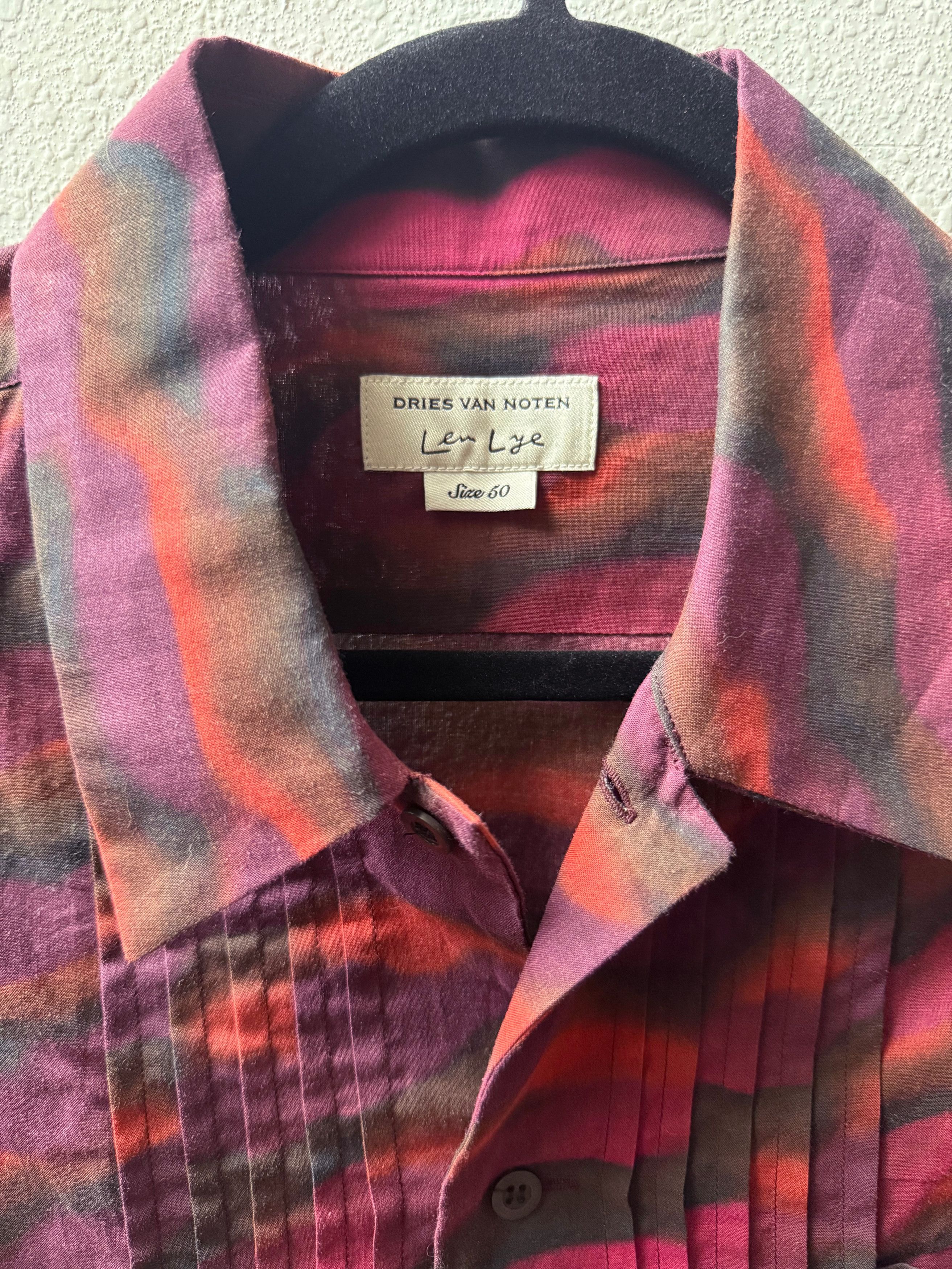 Dries Van Noten Dries Van Noten x Len Lye SS21 Pintuck Camp Shirt — Size 50 Size US M / EU 48-50 / 2 - 3 Thumbnail