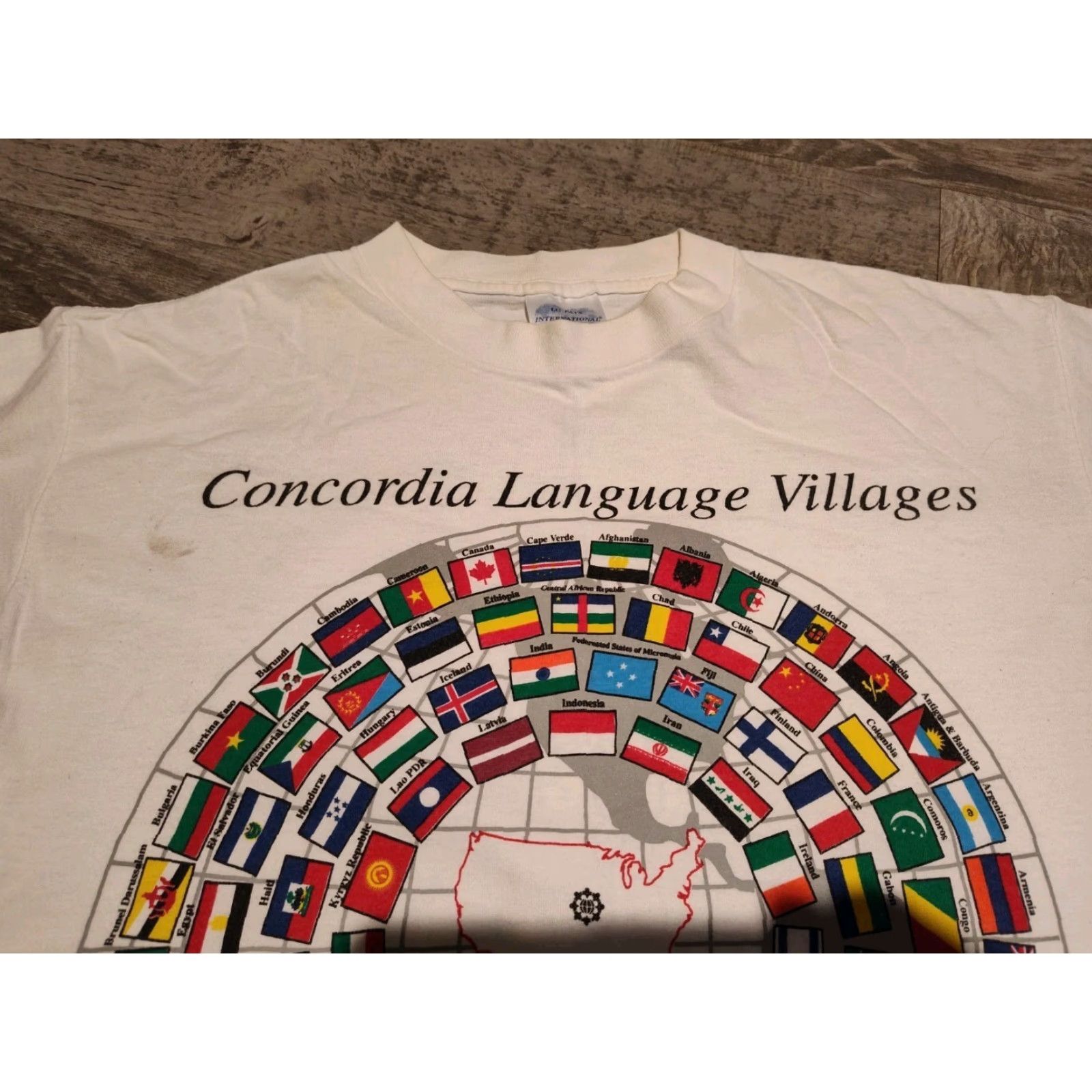 Vintage VINTAGE Le Pays International 90s American Flag Graphic T-Shirt Men Large White Retro States US Size US L / EU 52-54 / 3 - 4 Thumbnail