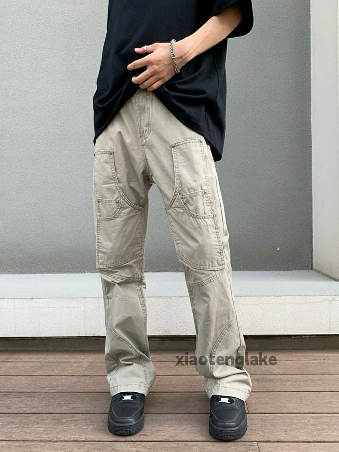 Designer × Japanese Brand × Vintage washed faded utility punk yuppie bootcut patchwork pants Size US 30 / EU 46 - 5 Thumbnail