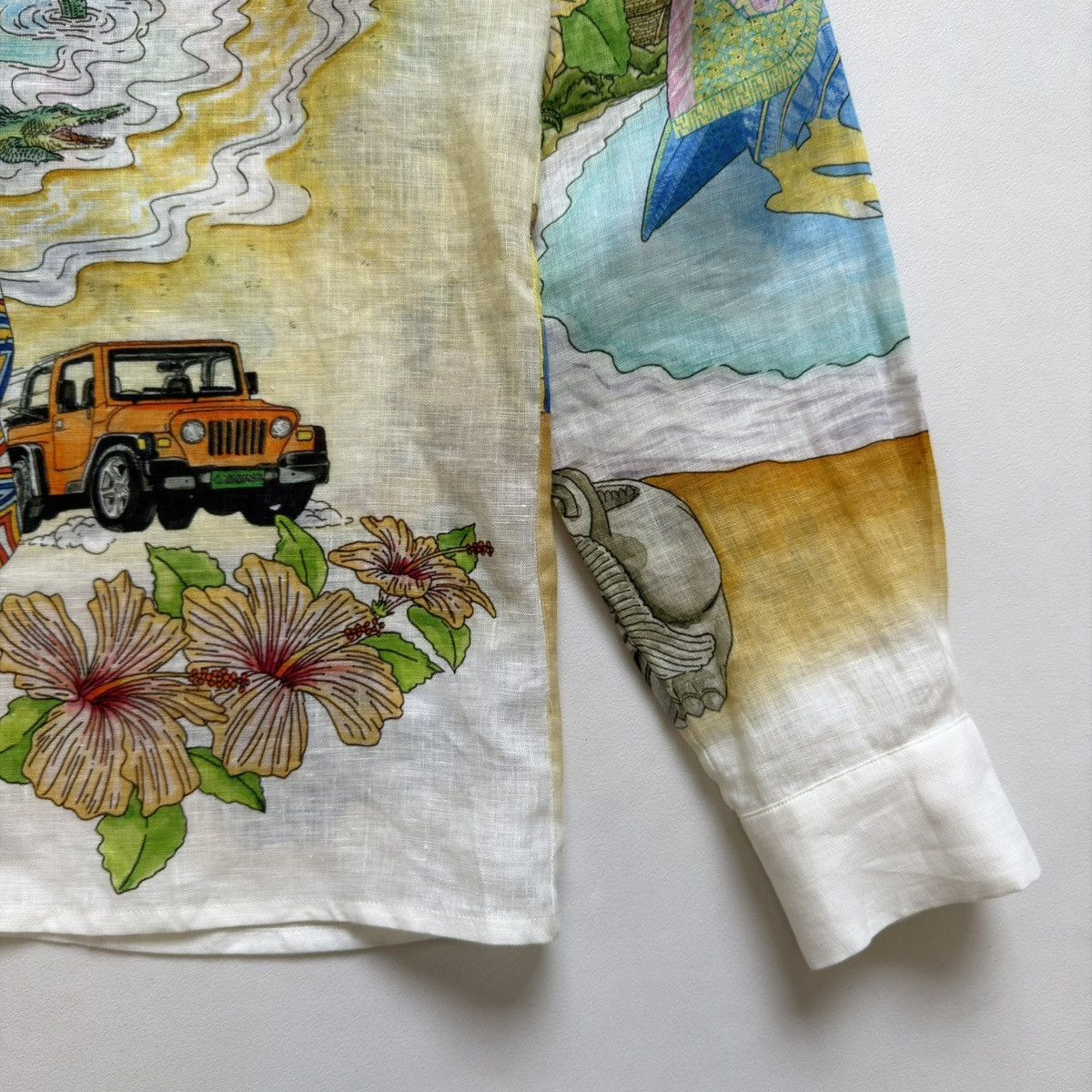 Casablanca ‘Spirit Lake’ Patterned White Linen Shirt Size US S / EU 44-46 / 1 - 8 Thumbnail