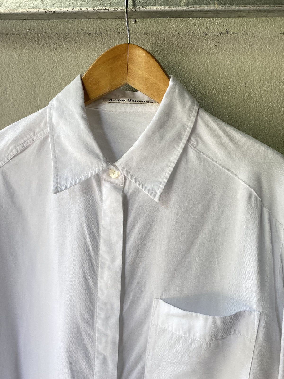 Acne Studios Acne Studios White Hidden Button Long Sleeve Shirt Size XS / US 0-2 / IT 36-38 - 3 Thumbnail