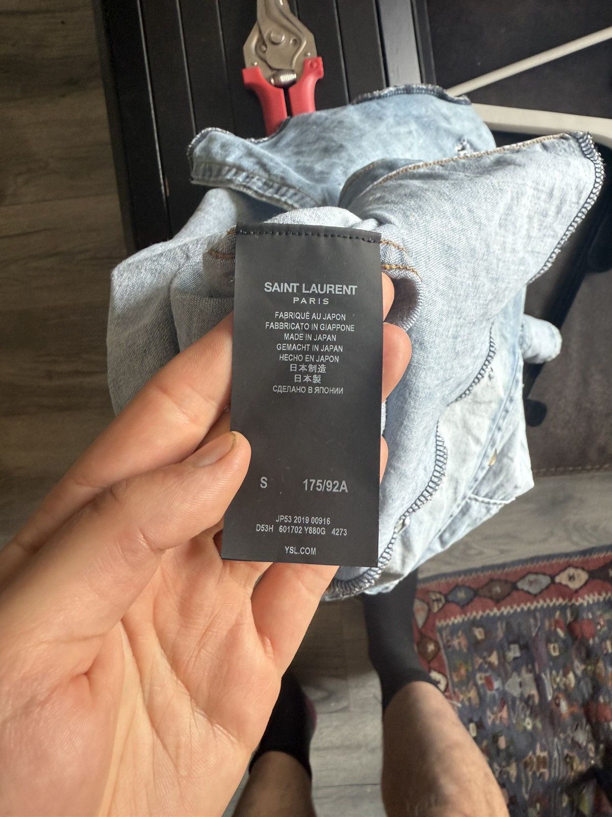 Saint Laurent Paris Distressed Western Denim Shirt Size US S / EU 44-46 / 1 - 12 Thumbnail