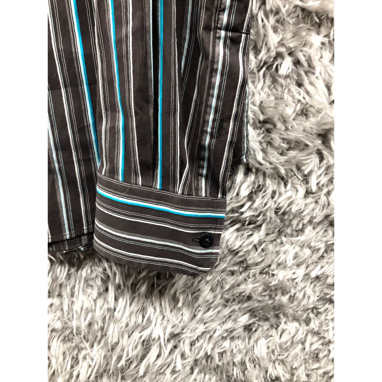 Express Express Shirt M Mens Black Striped Long Sleeve Spread Collar Shirt Size US M / EU 48-50 / 2 - 3 Thumbnail