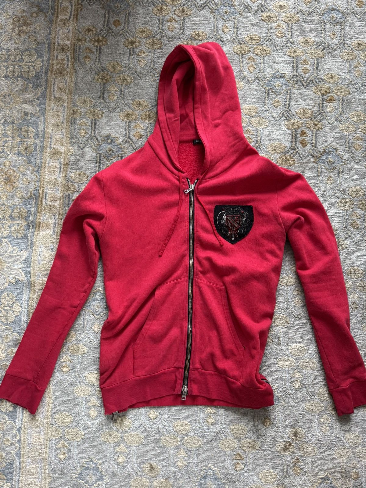 Balmain Balmain Hoody Red XL Size US XL / EU 56 / 4 - 2 Thumbnail