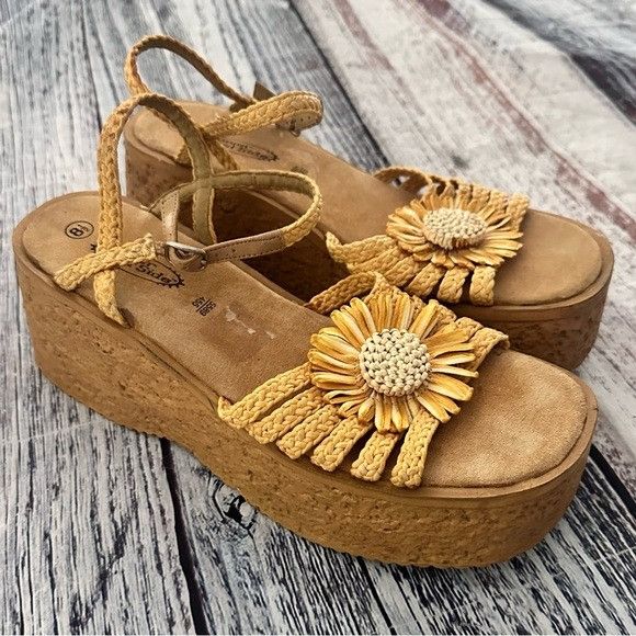 Vintage Vintage Lower East Side Flower Platform Sandals Size US 8.5 / IT 38.5 - 1 Thumbnail