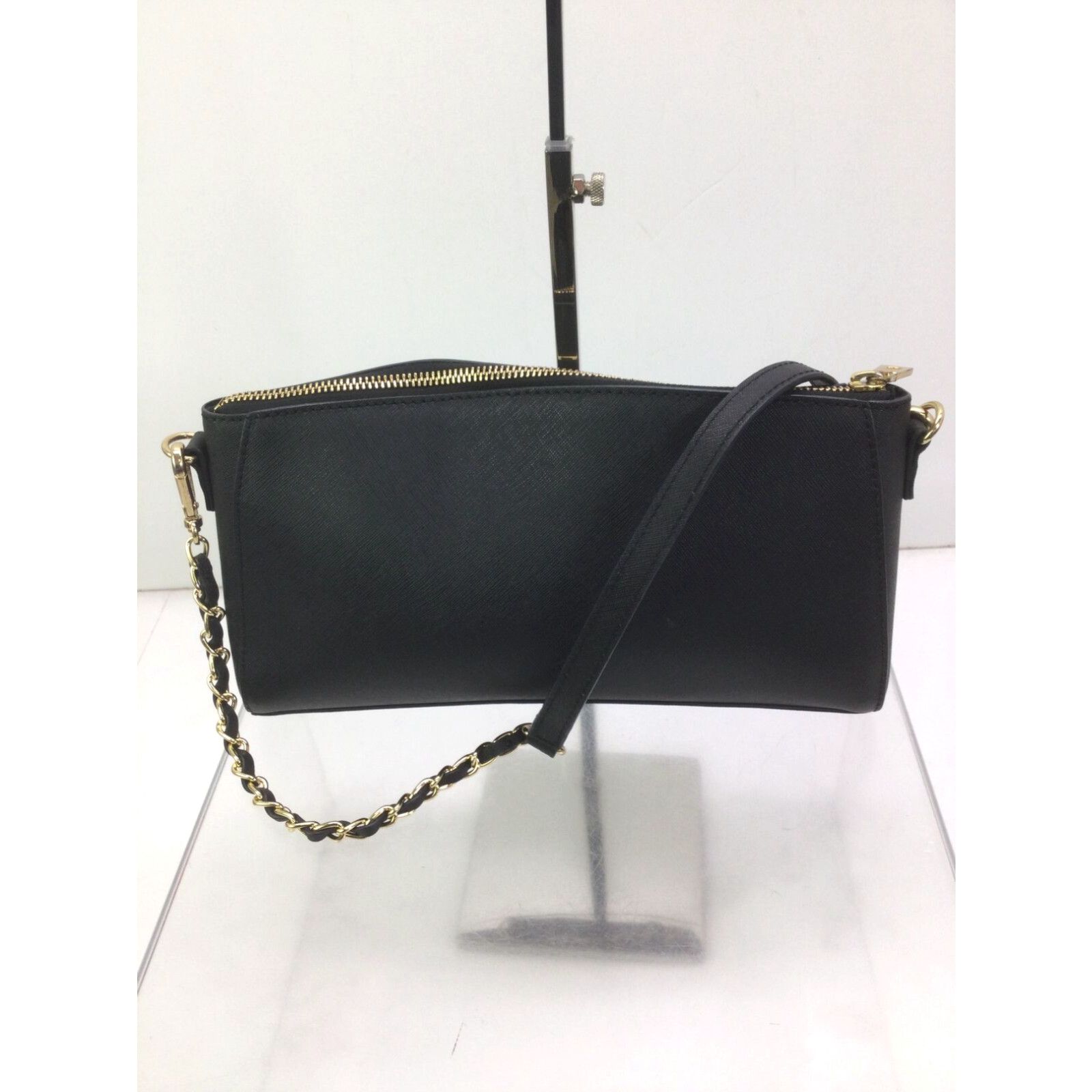 DKNY DKNY Black Saffiano Leather Chain Link Crossbody Bag Grailed