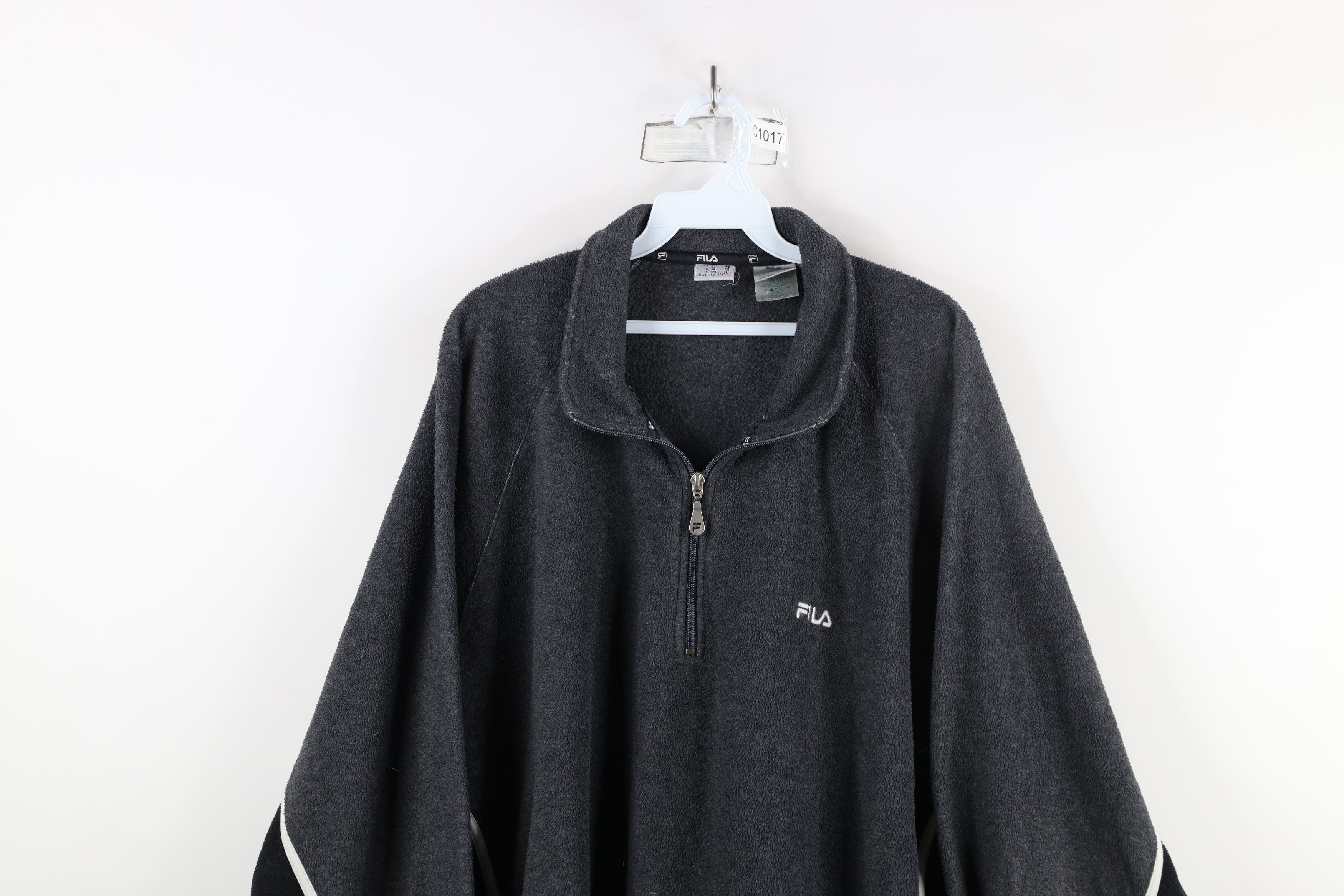 Fila × Vintage Vintage 90s Fila Spell Out Fleece Half Zip Pullover Sweater Size US XXL / EU 58 / 5 - 2 Thumbnail