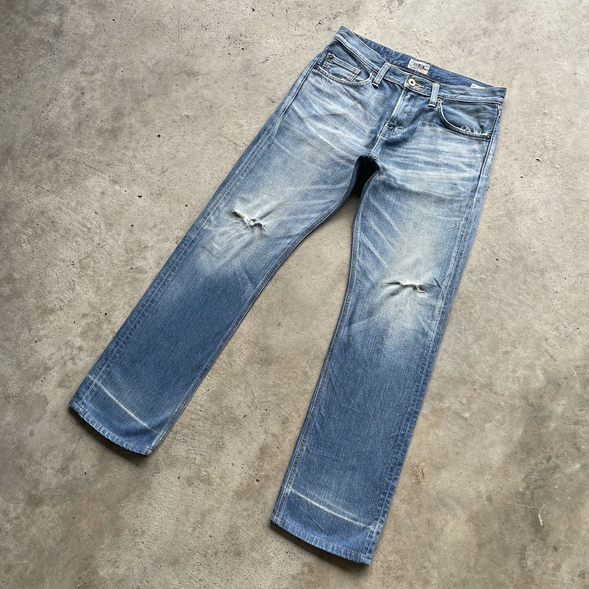 Edwin × Japanese Brand × Jean Vintage Edwin Made In Japan Jeans Faded Distressed Pants Size US 32 / EU 48 - 2 Thumbnail