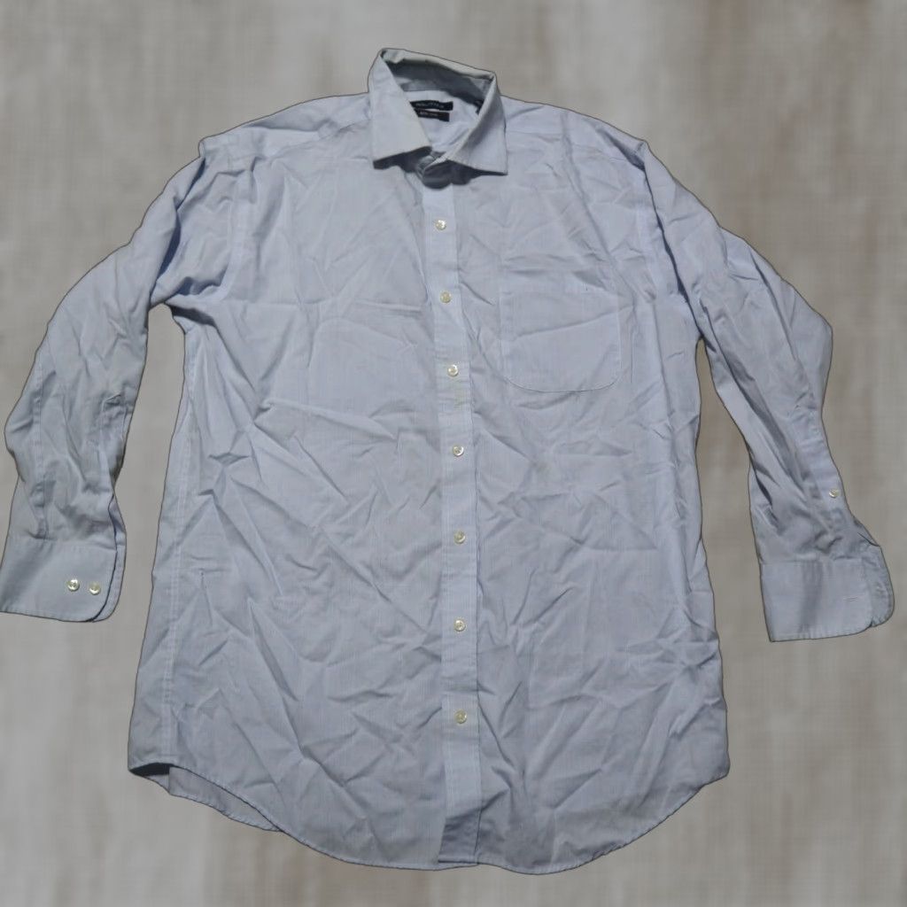 Nautica Nautica Solid Light Blue Button Down Shirt Long Sleeve Pocket Mens Size 16 32/33 Size US L / EU 52-54 / 3 - 1 Thumbnail